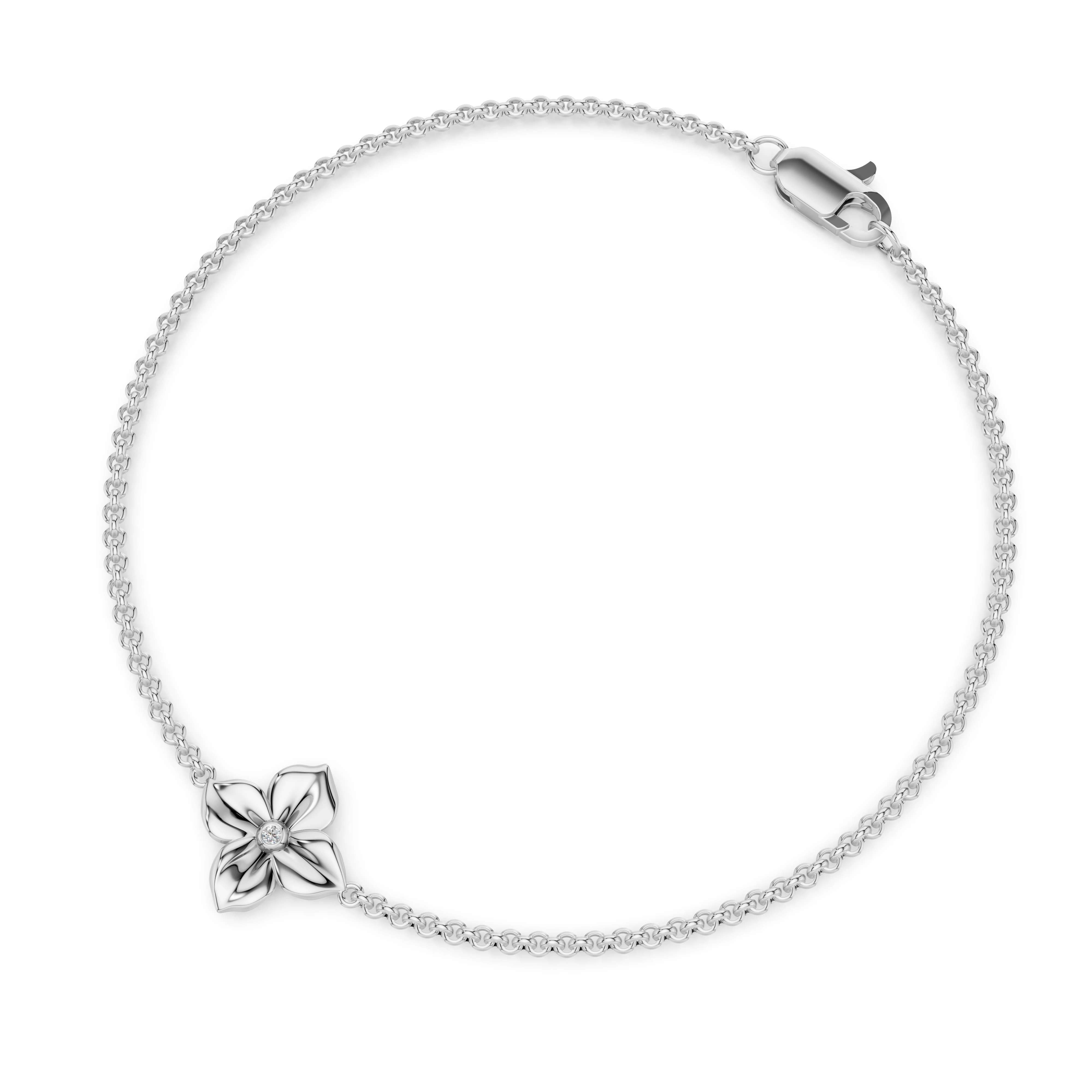 Zlatý náramek B005 s přírodním diamantem