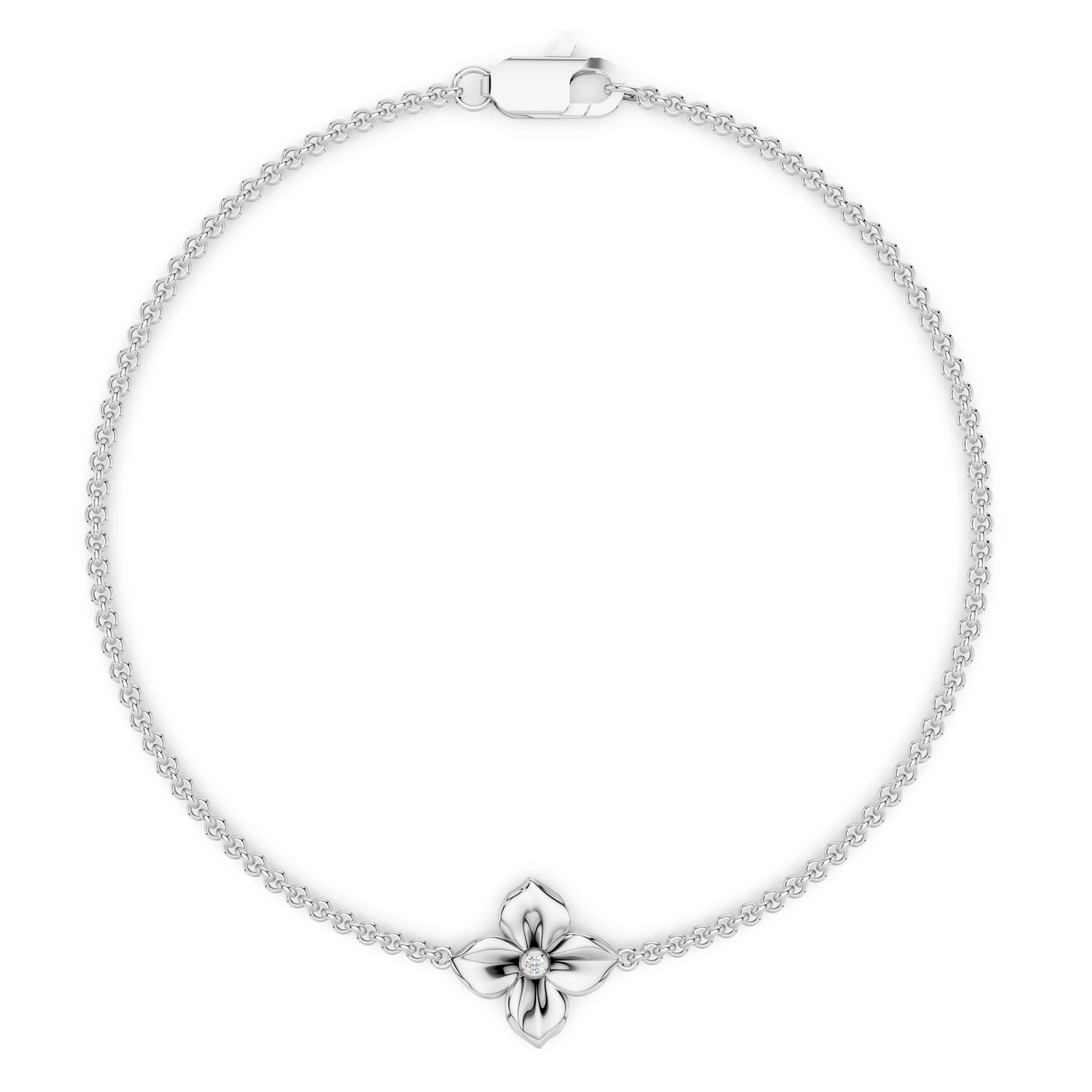 Zlatý náramek B005 s přírodním diamantem
