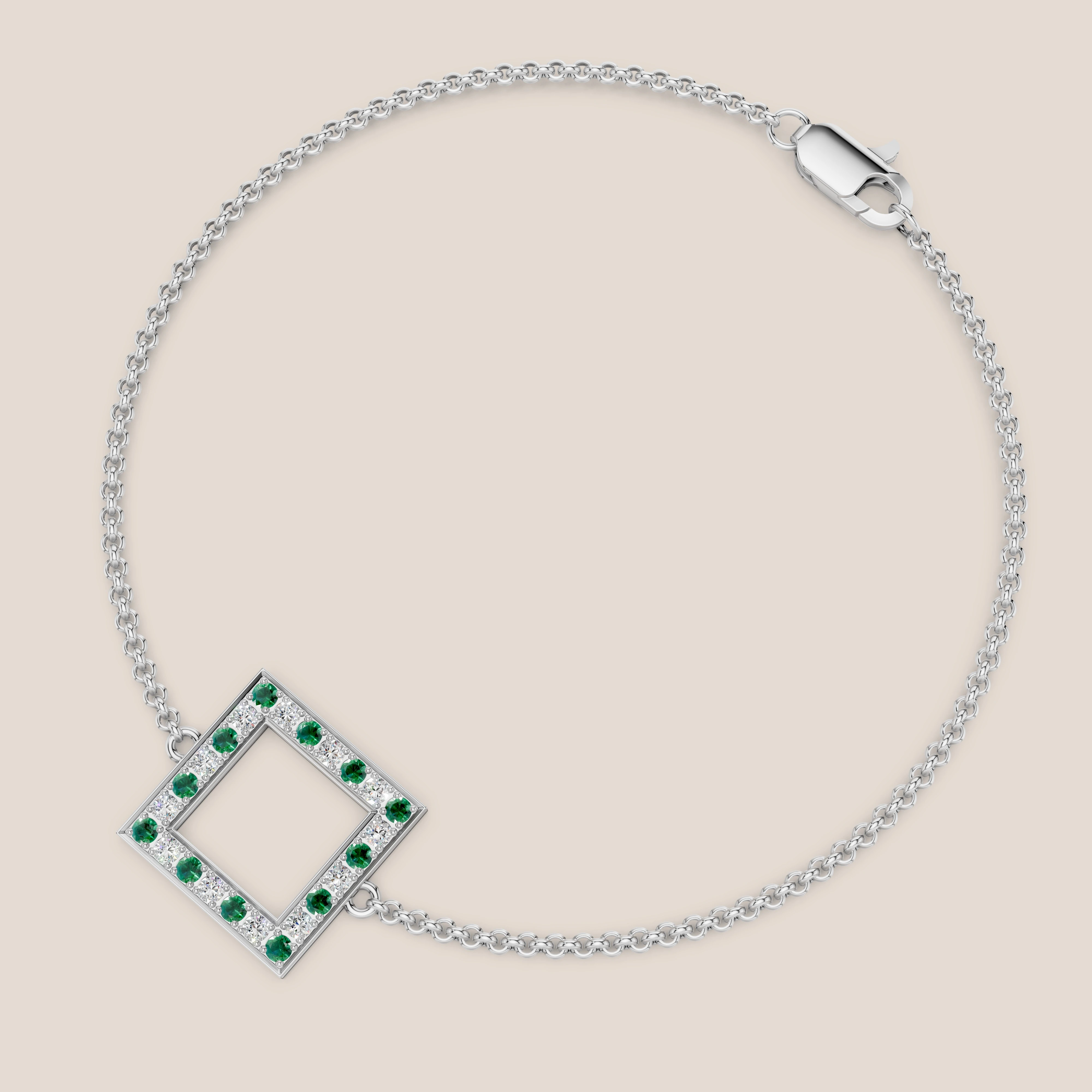 Zlatý náramek se smaragdy a diamanty