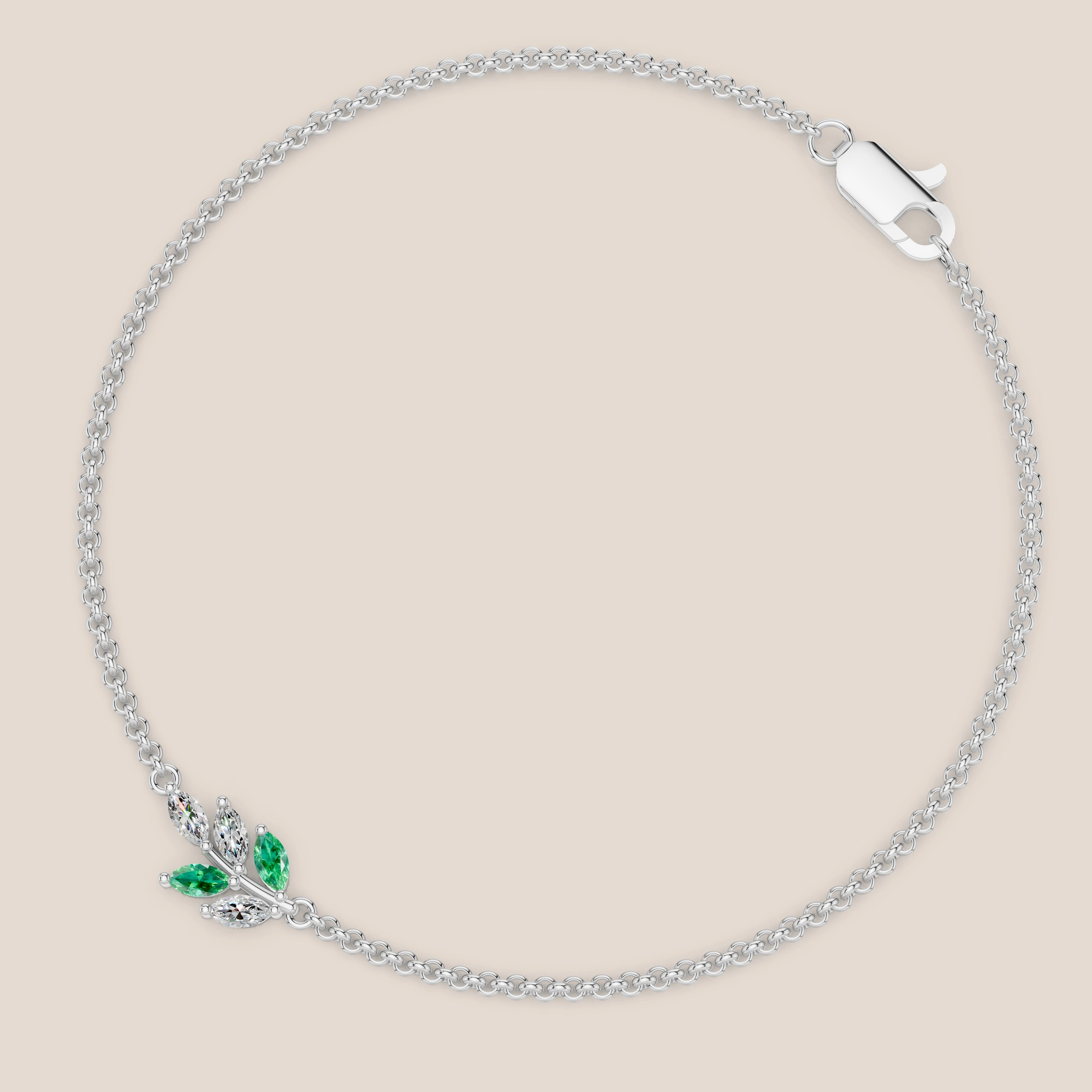 Zlatá náramek se smaragdy a diamanty