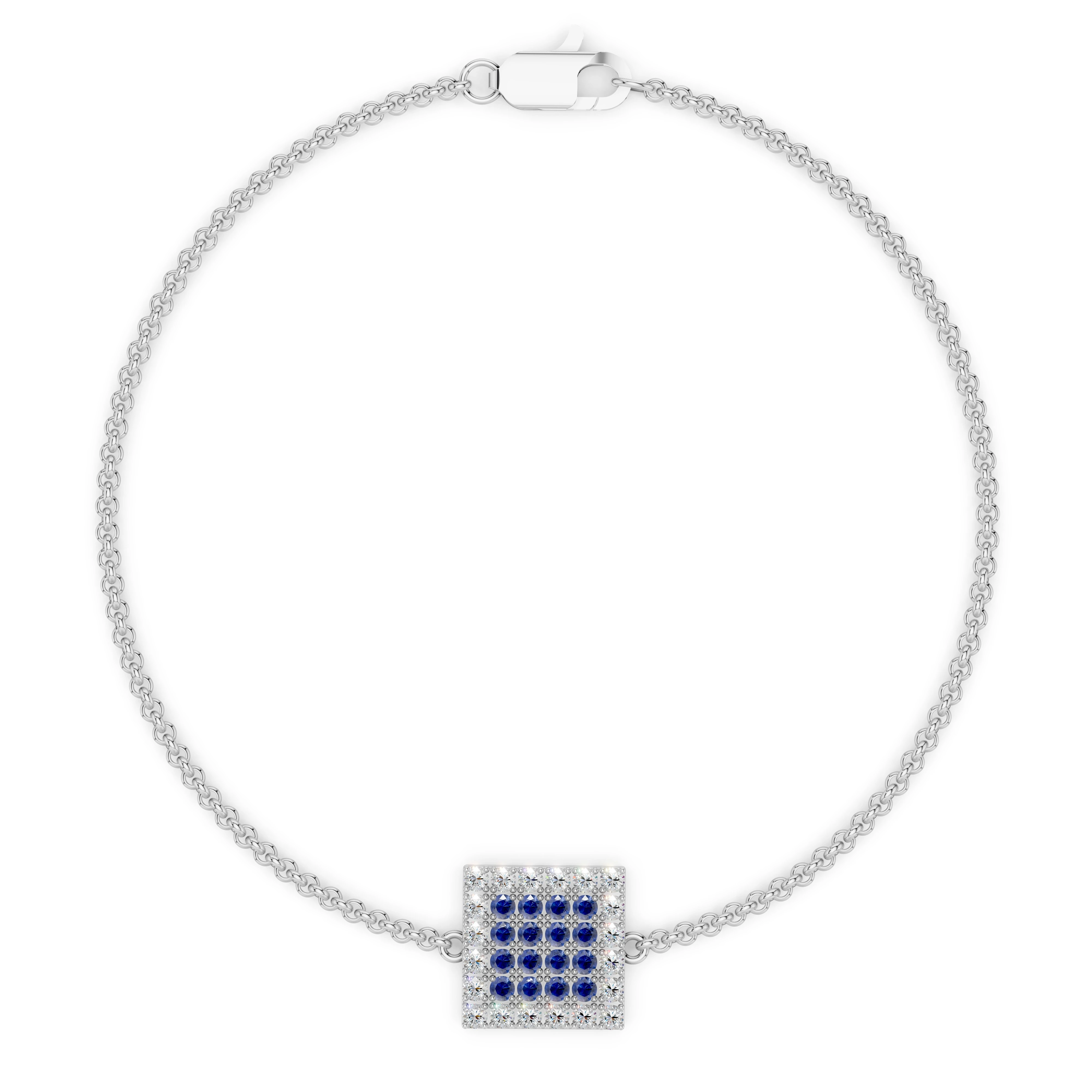Zlatý náramek se safíry a diamanty