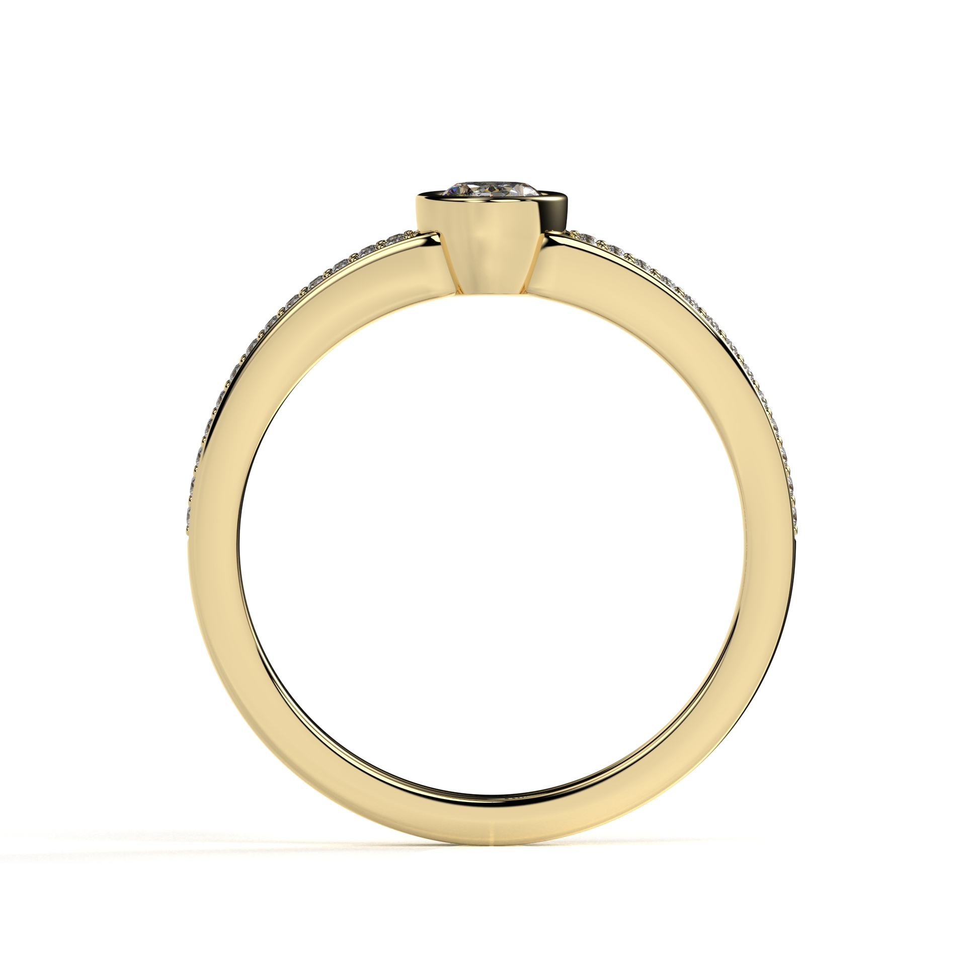 Zlatý prsten BR079 s laboratorními diamanty