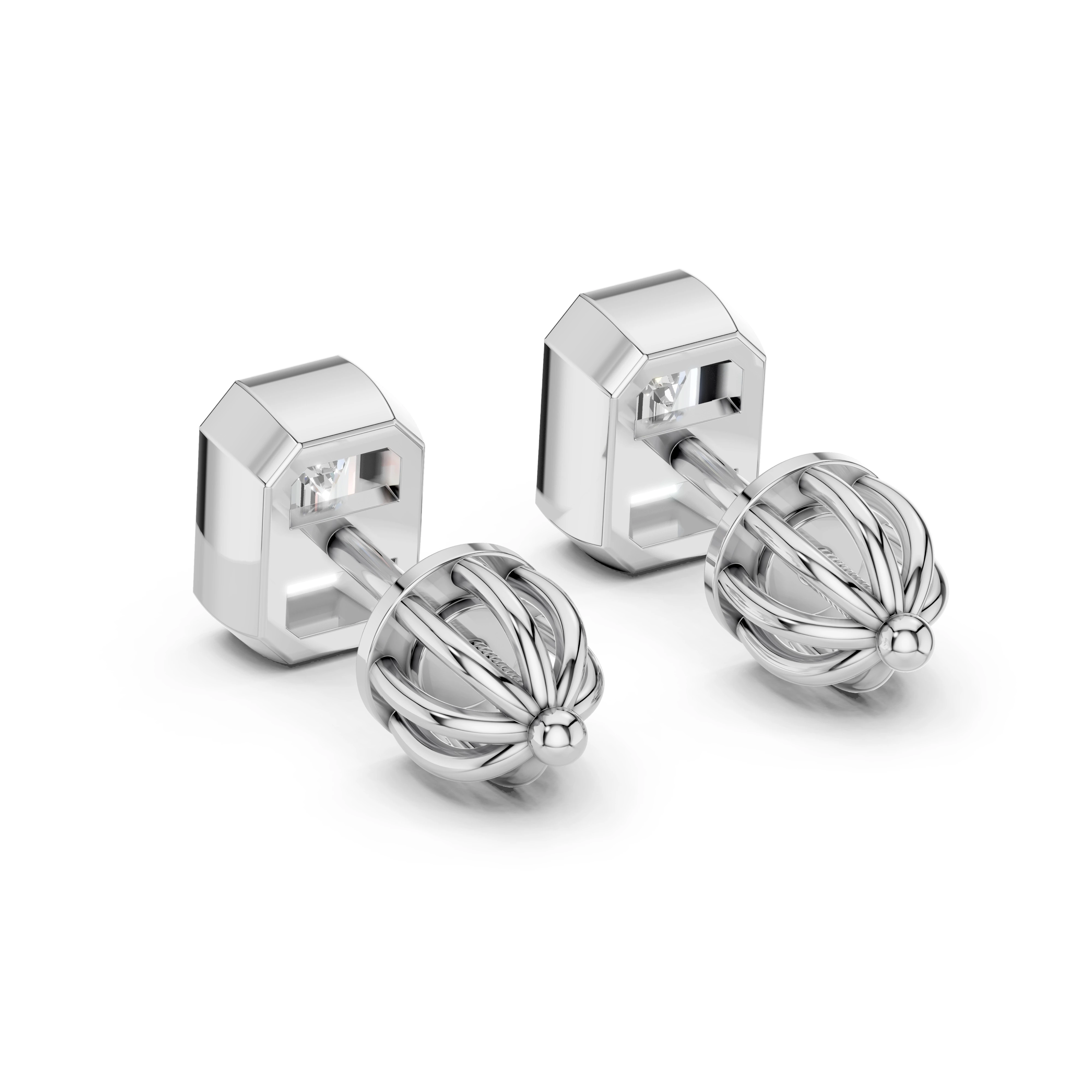 Zlaté náušnice s diamanty v brusu emerald