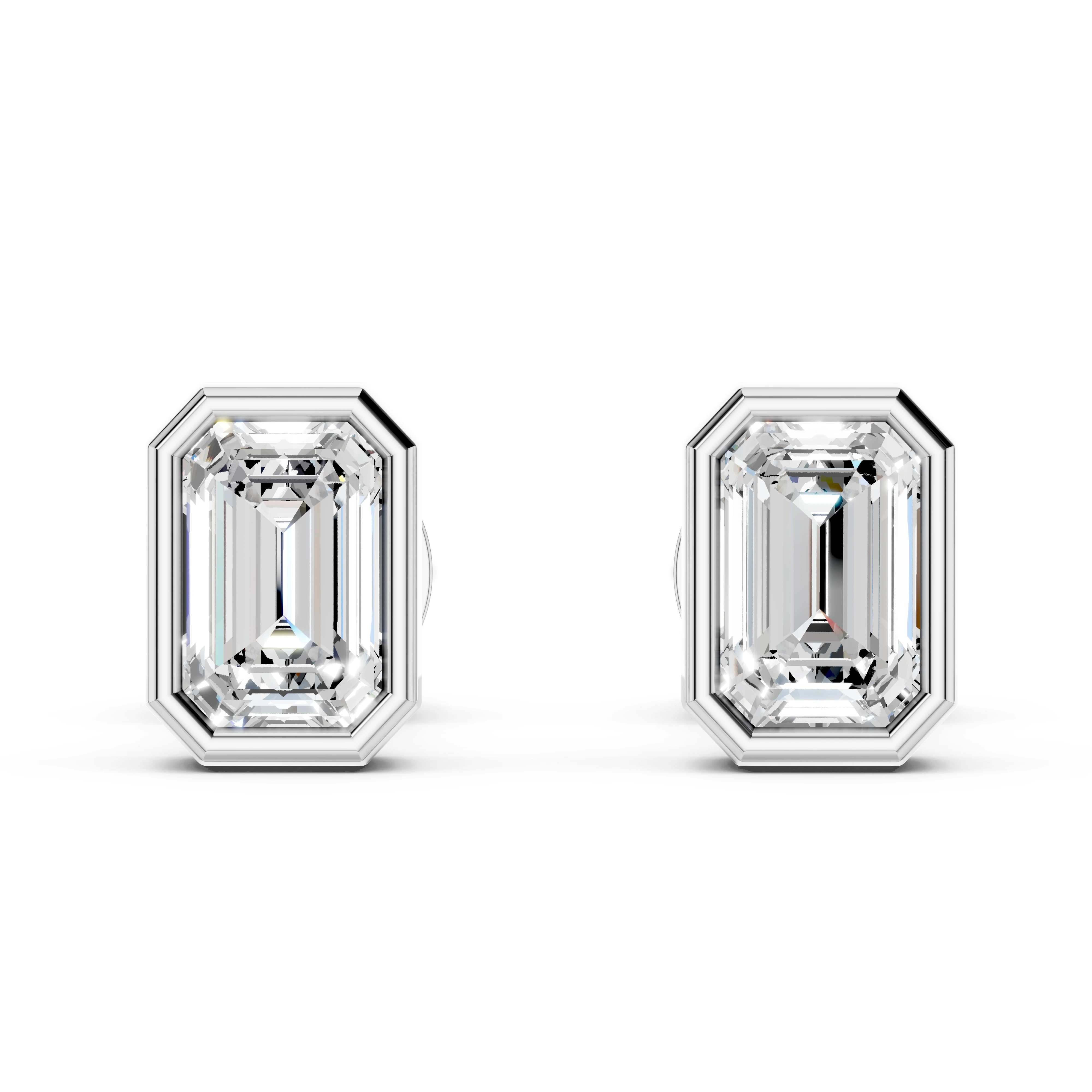 Zlaté náušnice s diamanty v brusu emerald
