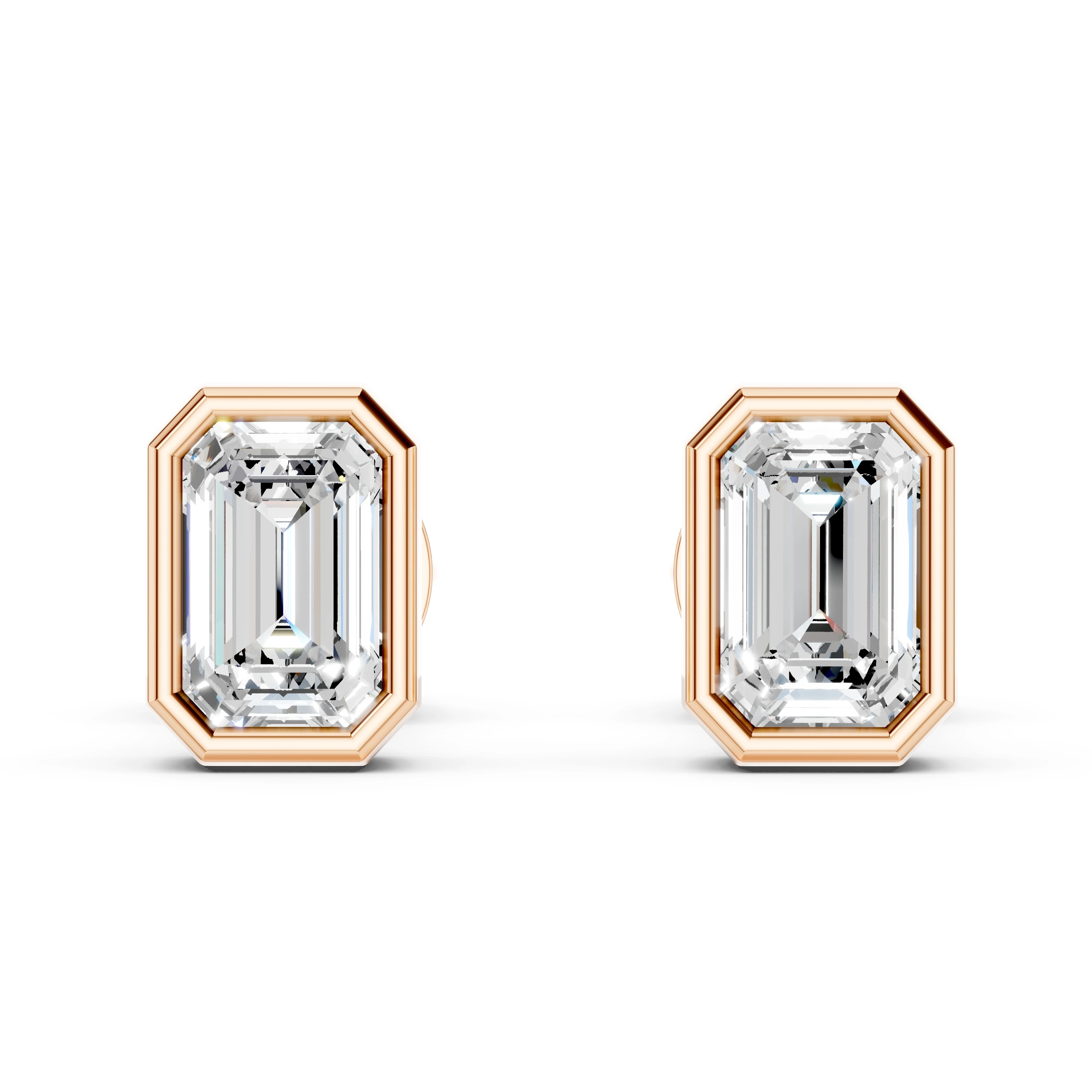 Zlaté náušnice s diamanty v brusu emerald