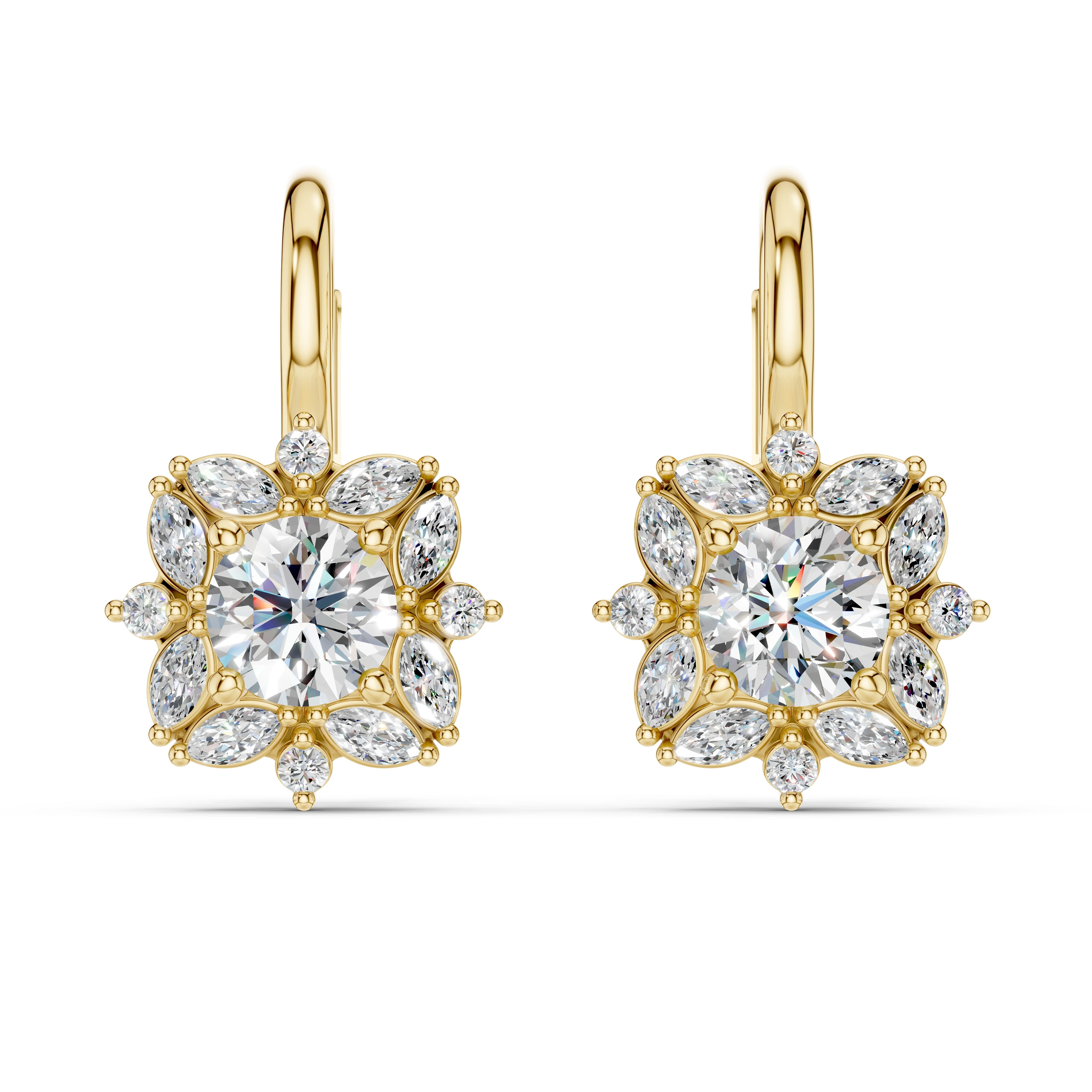 Luxusní zlaté náušnice s diamanty
