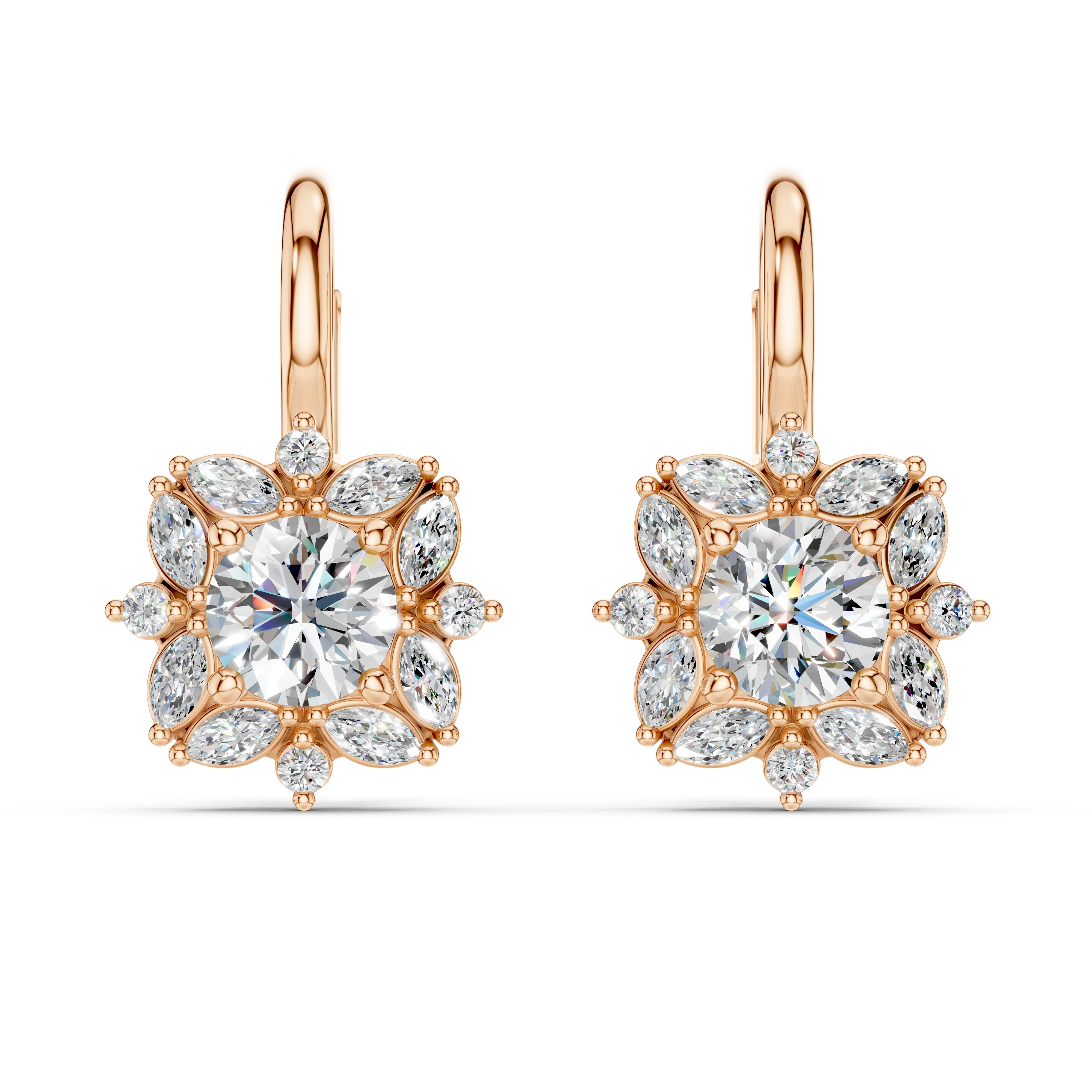 Luxusní zlaté náušnice s diamanty