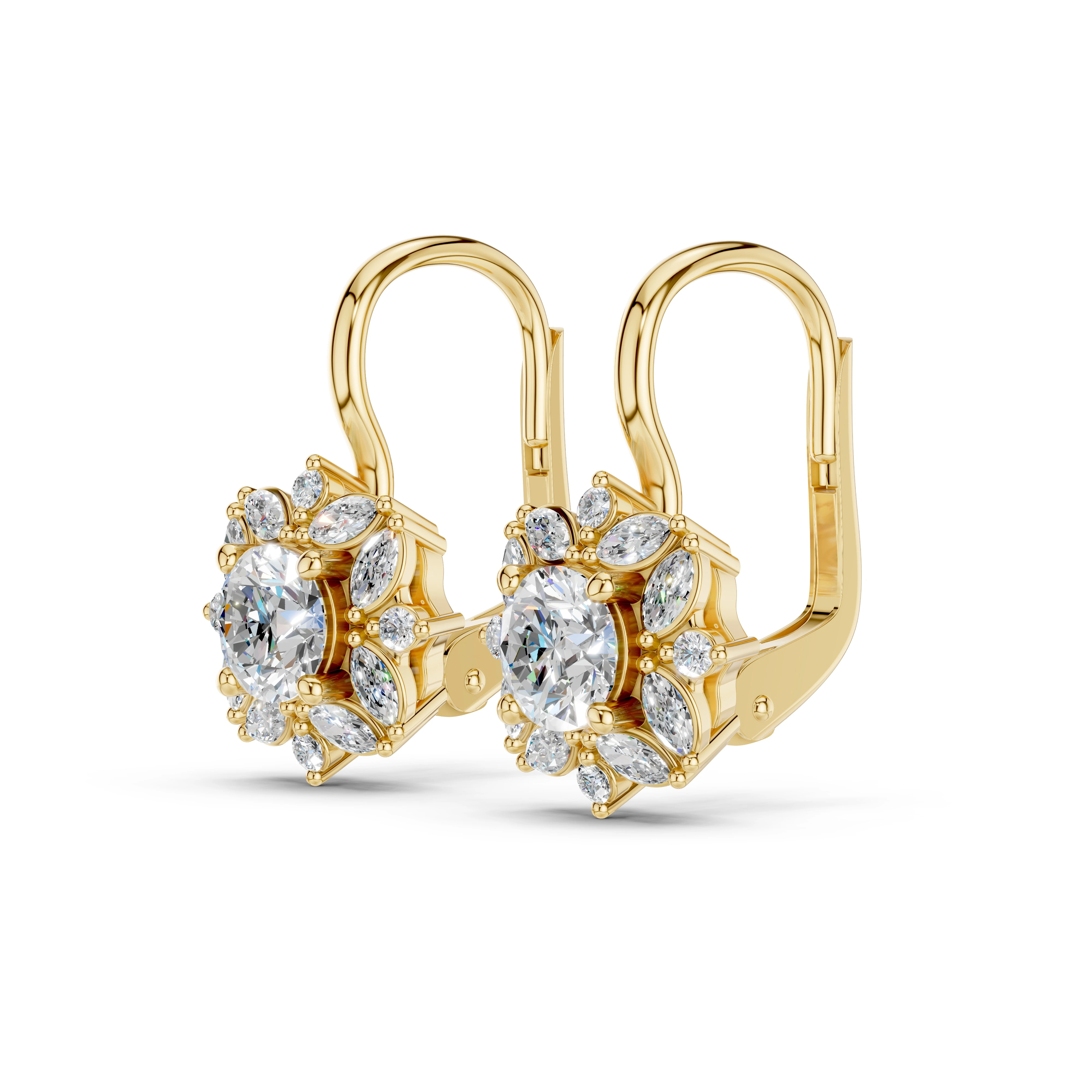 Luxusní zlaté náušnice s diamanty