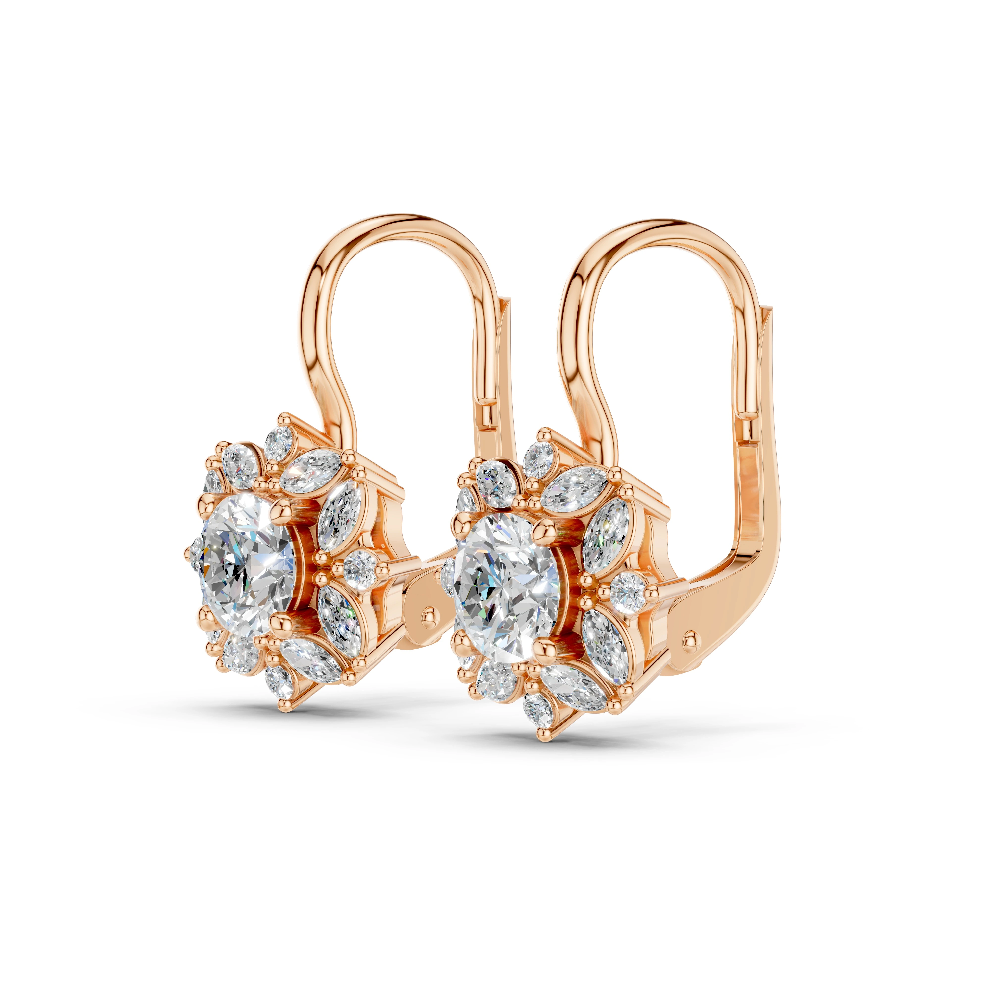 Luxusní zlaté náušnice s diamanty