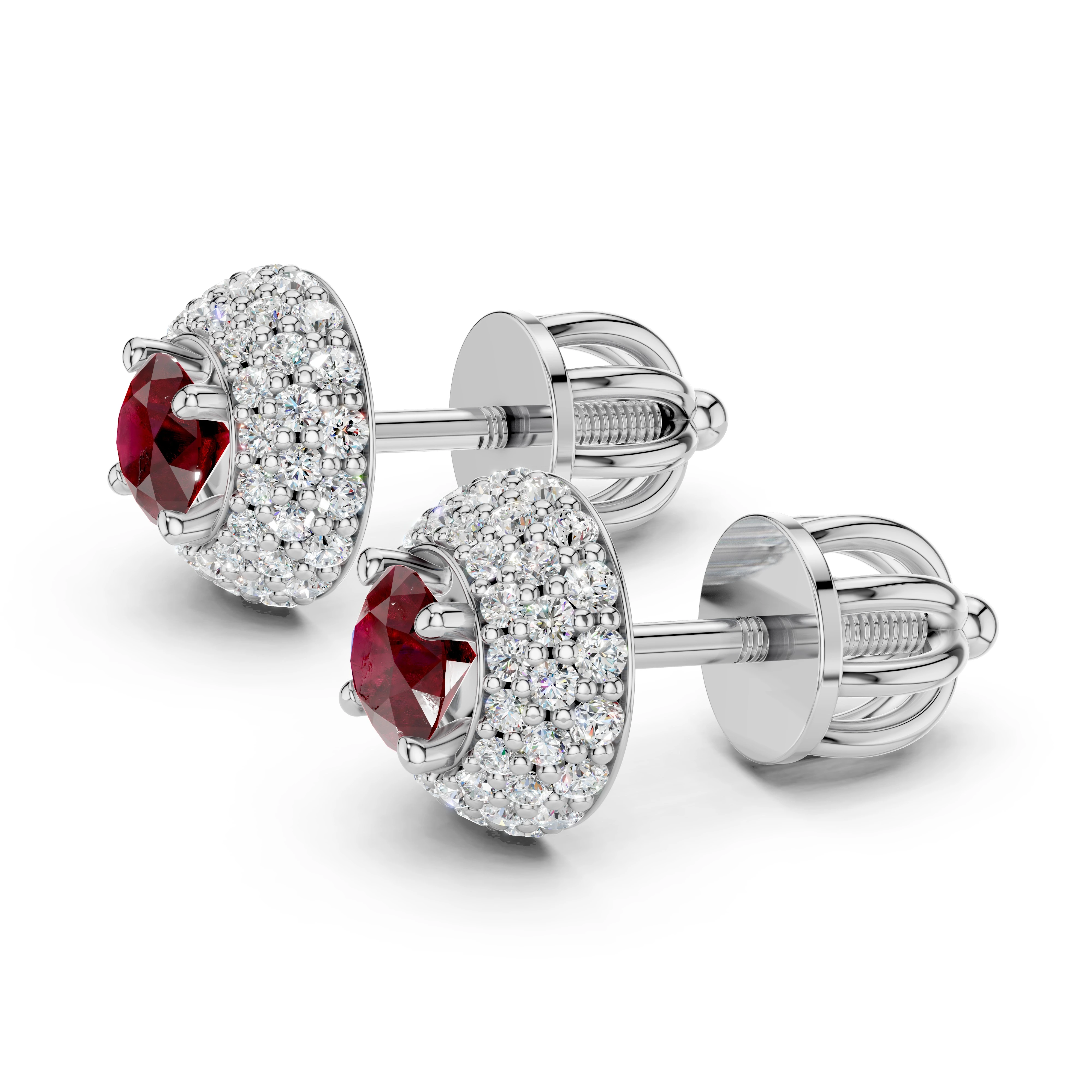 Luxusní zlaté náušnice s rubíny a diamanty