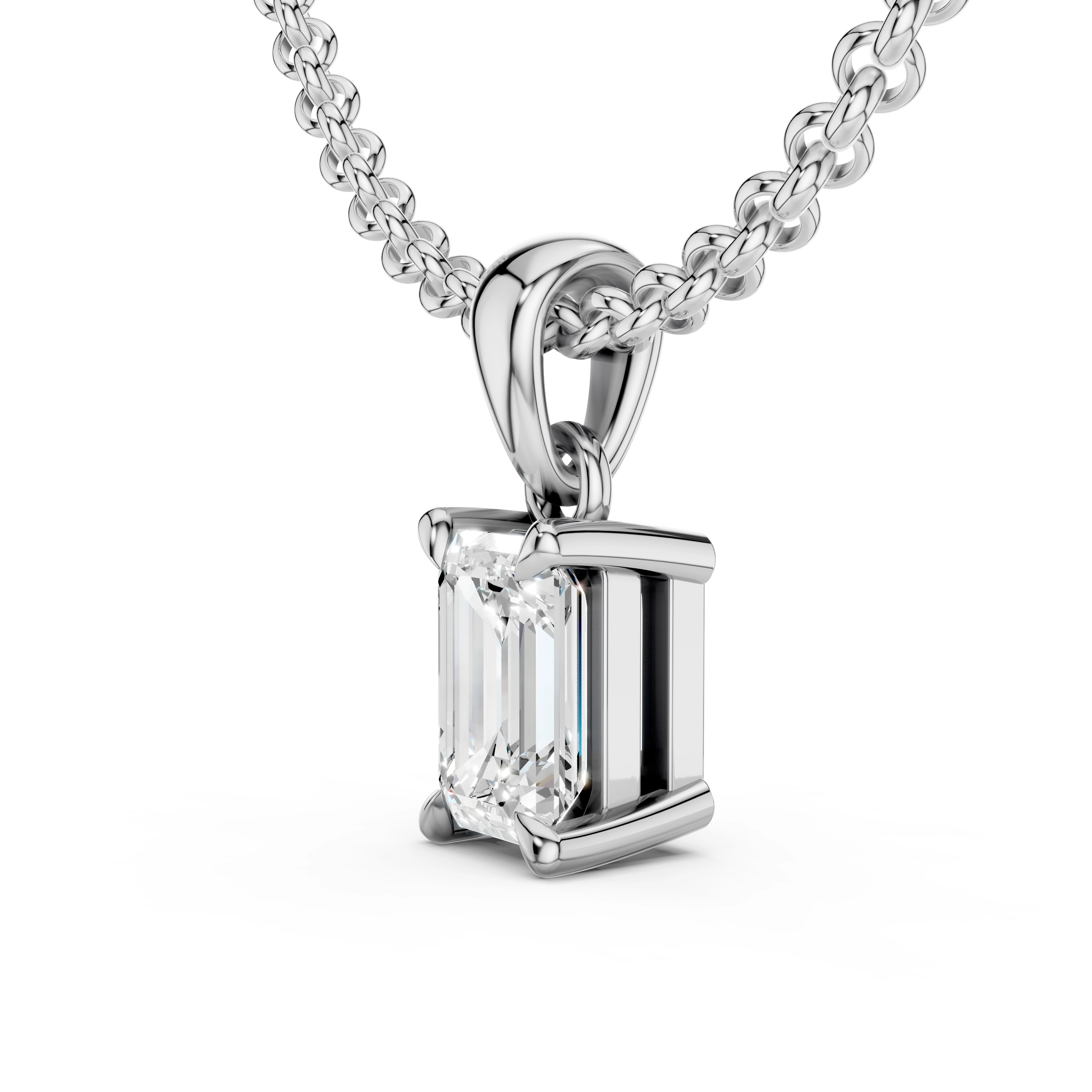 Zlatý náhrdelník s diamantem v brusu emerald