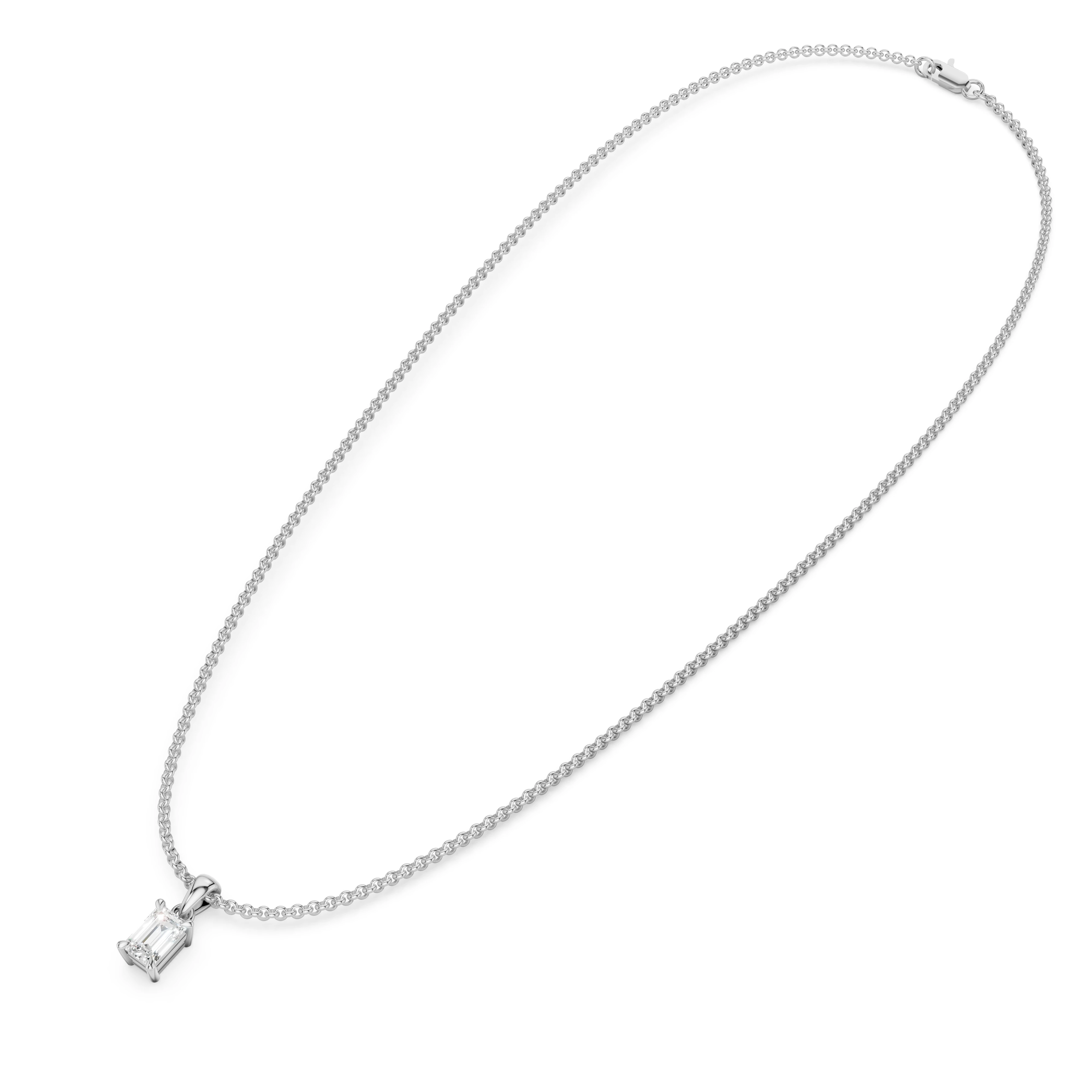 Zlatý náhrdelník s diamantem v brusu emerald