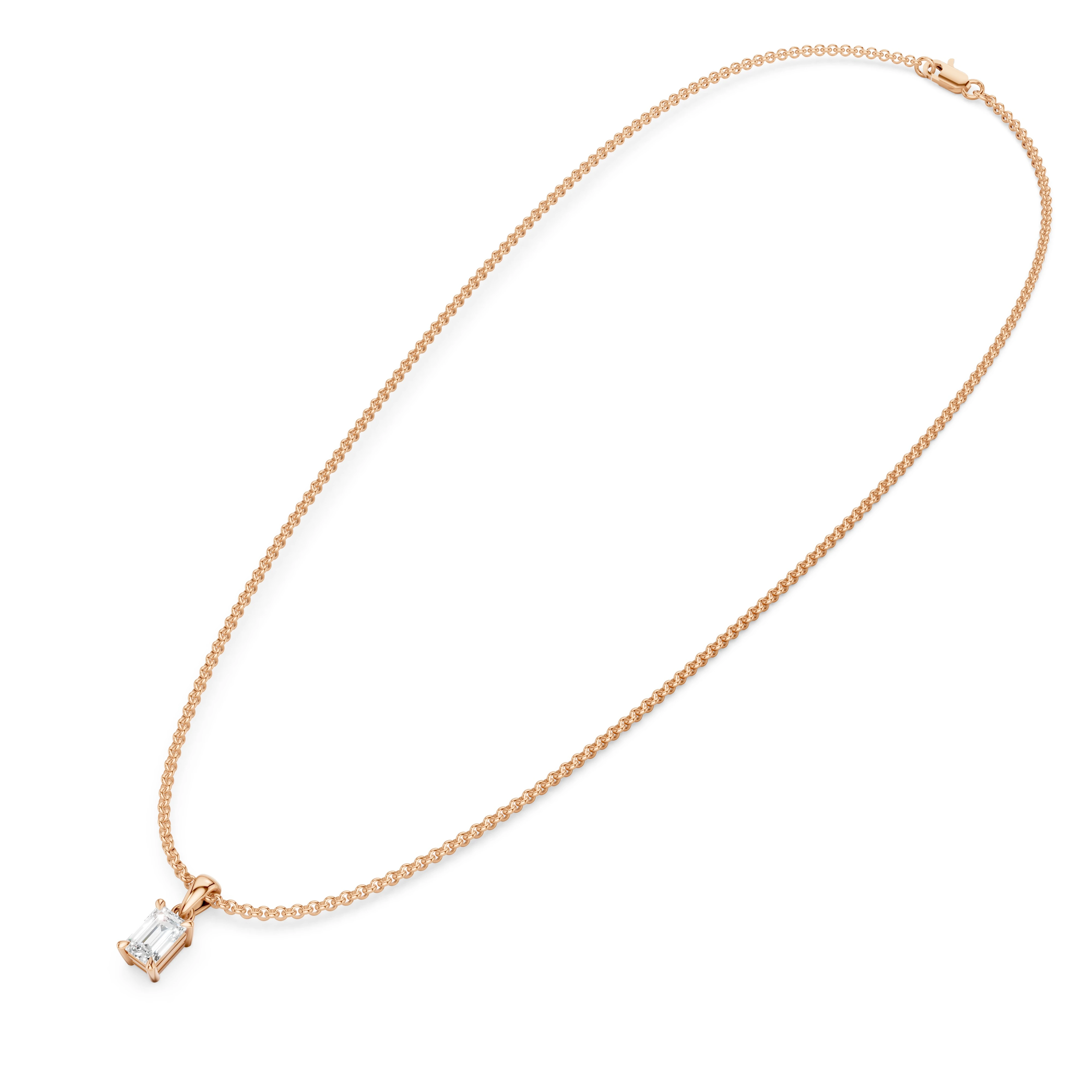 Zlatý náhrdelník s diamantem v brusu emerald
