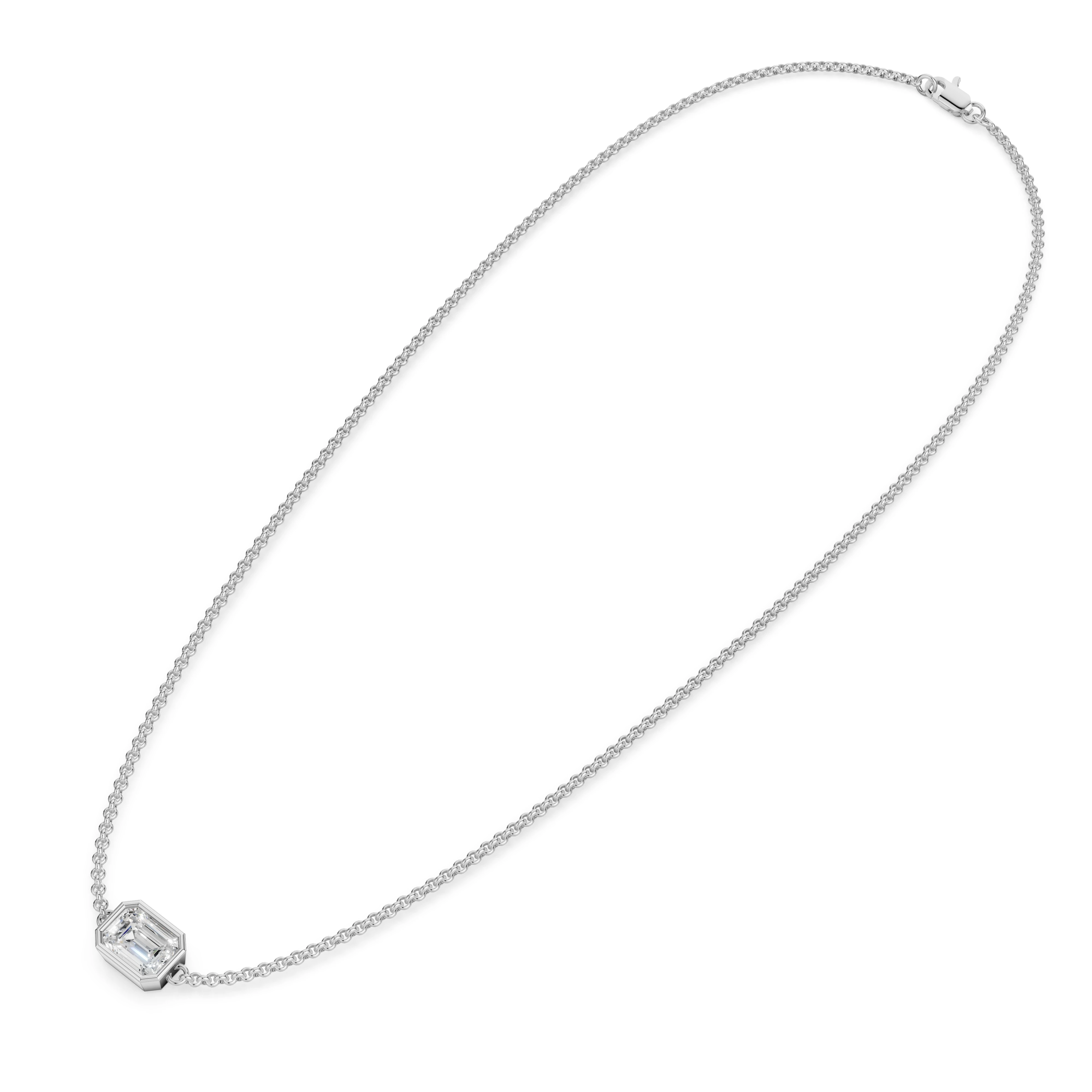Zlatý náhrdelník s diamantem v brusu emerald