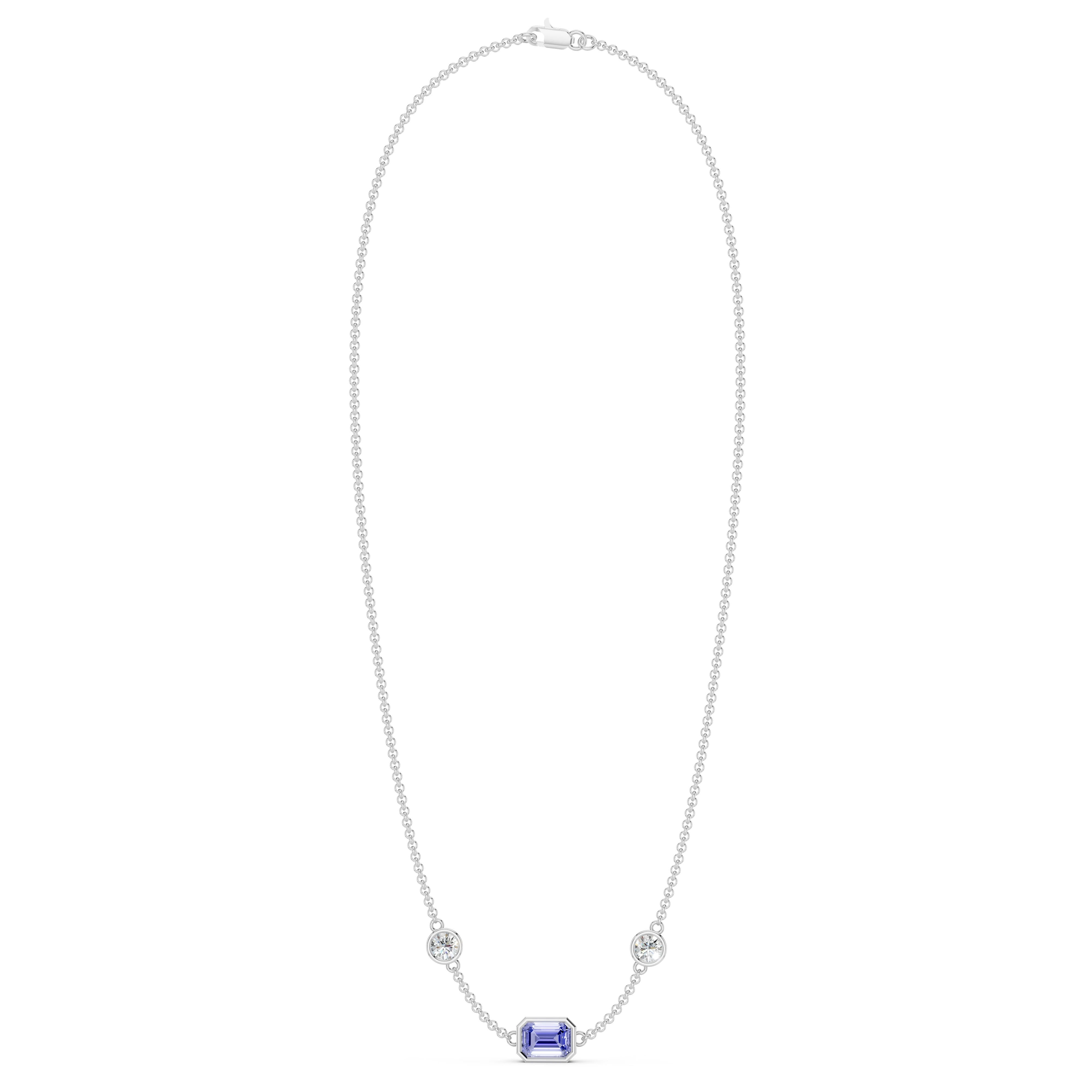 Zlatý náhrdelník s tanzanitem a diamanty