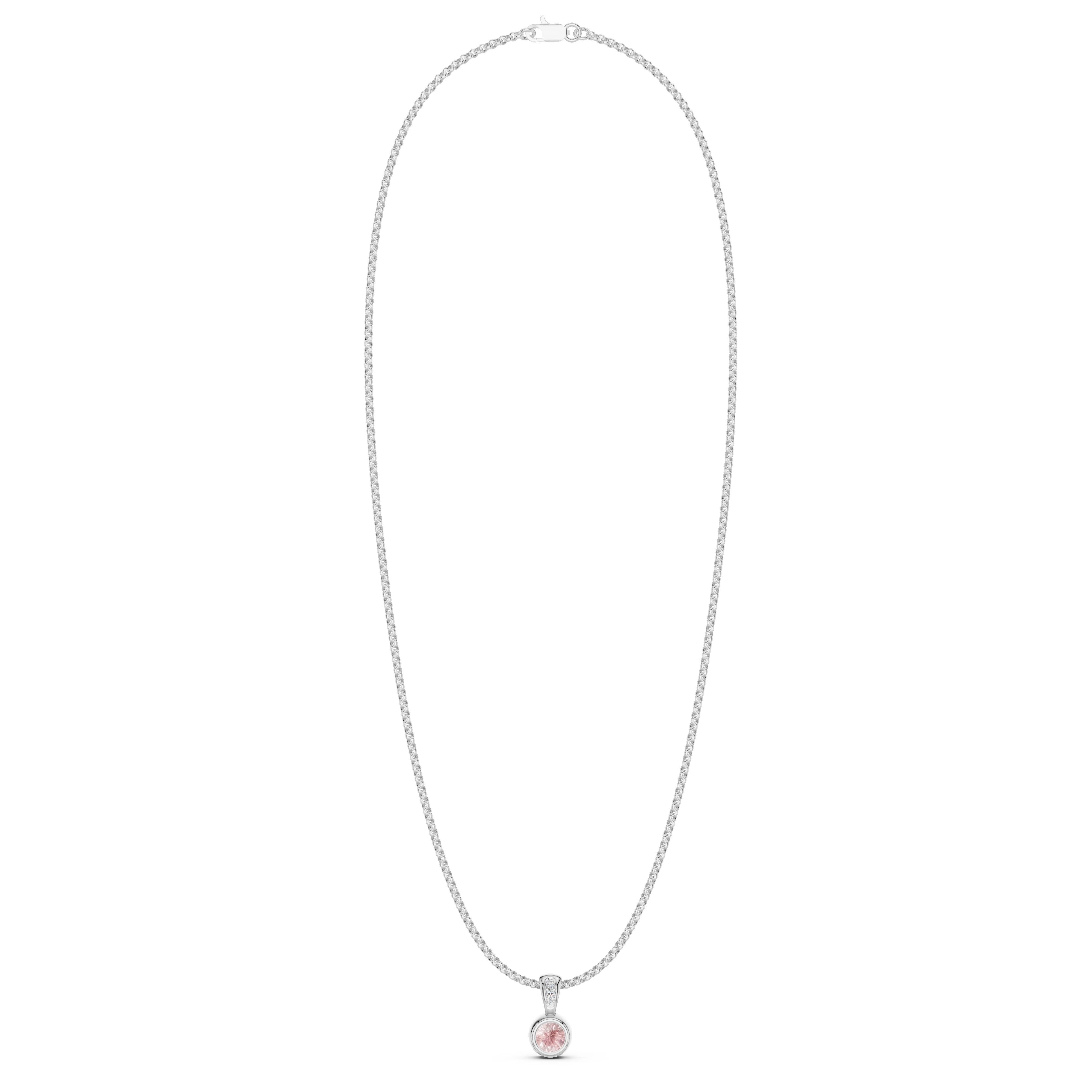 Zlatý náhrdelník s morganitem a diamanty