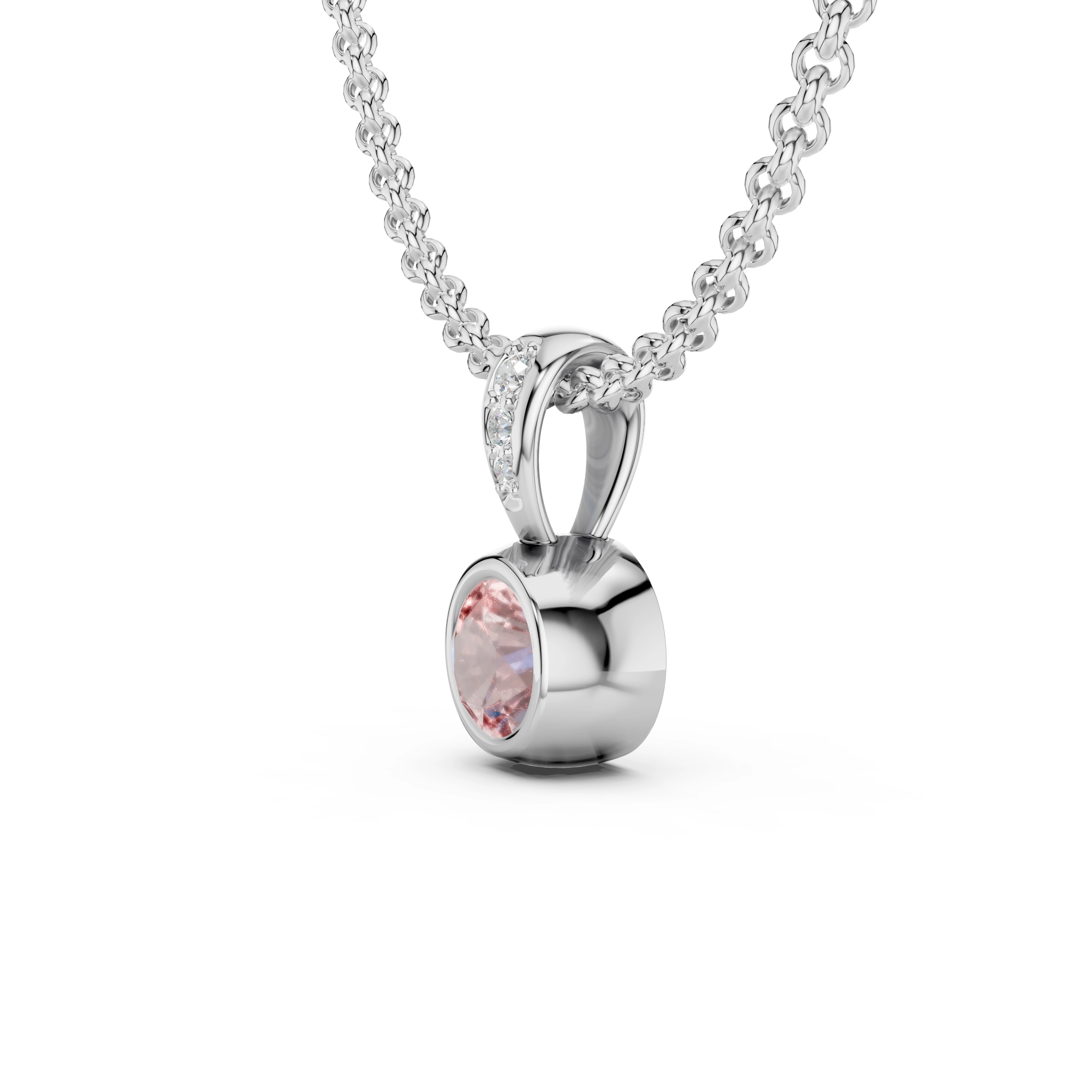 Zlatý náhrdelník s morganitem a diamanty