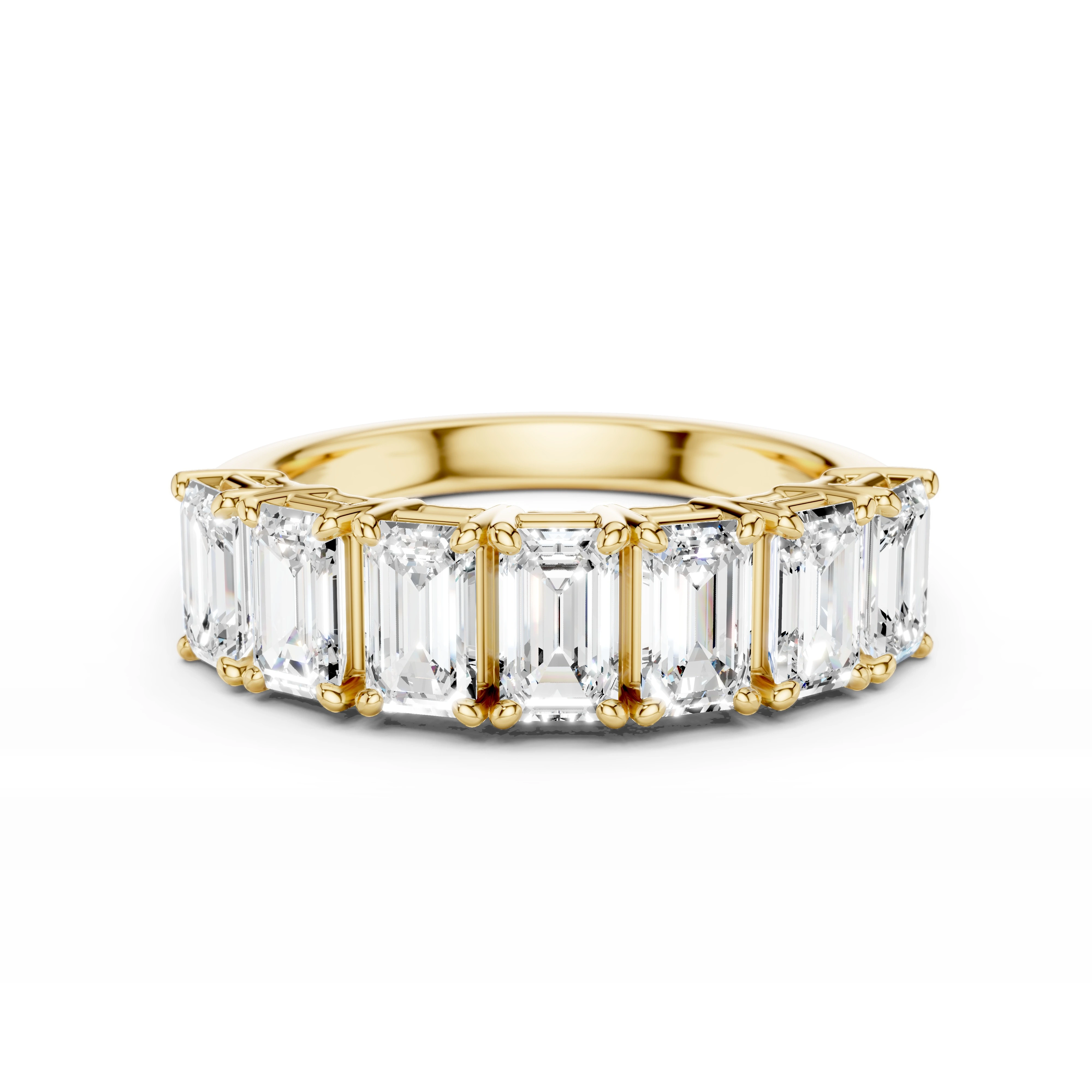 Luxusní zlatý prsten s diamanty v brusu emerald