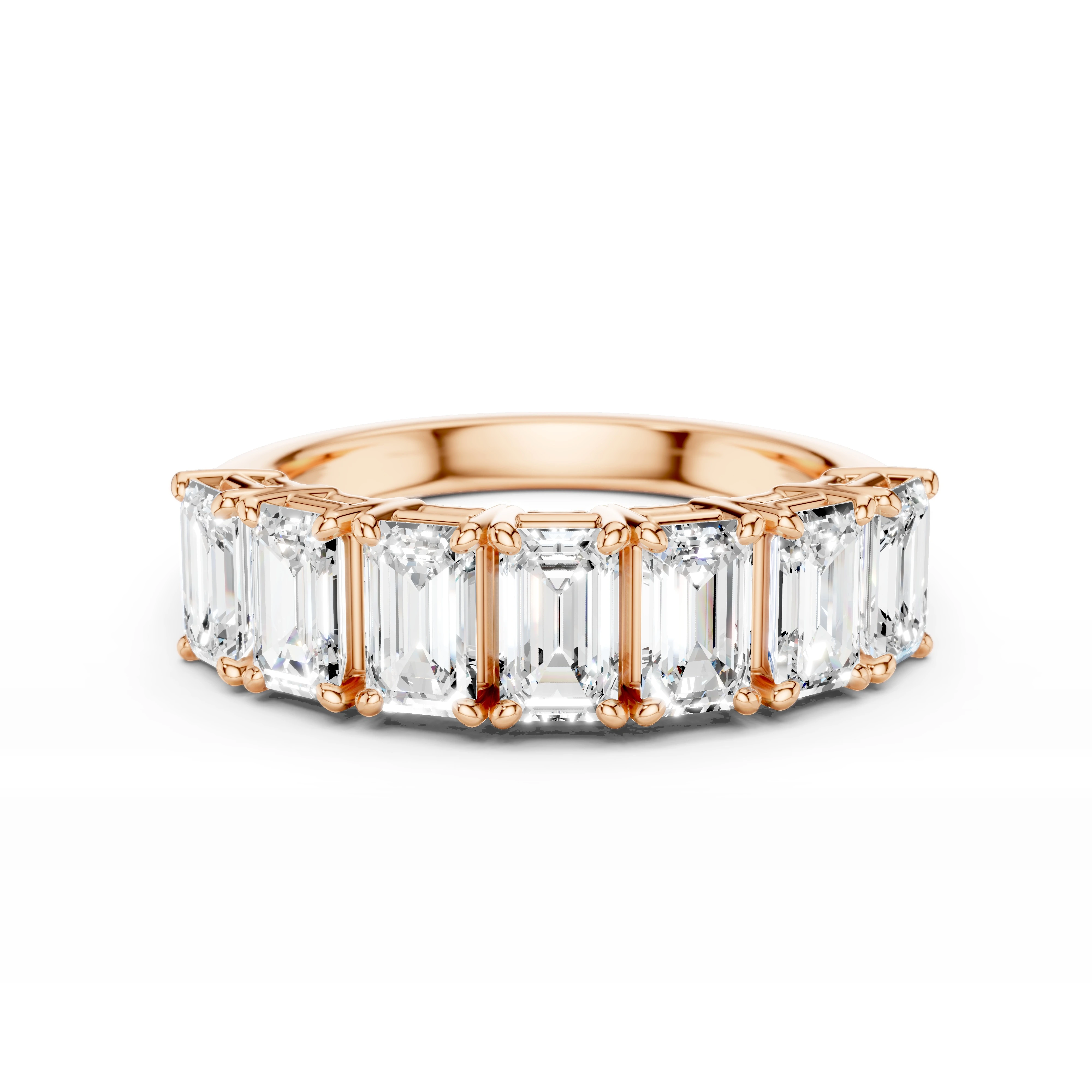 Luxusní zlatý prsten s diamanty v brusu emerald