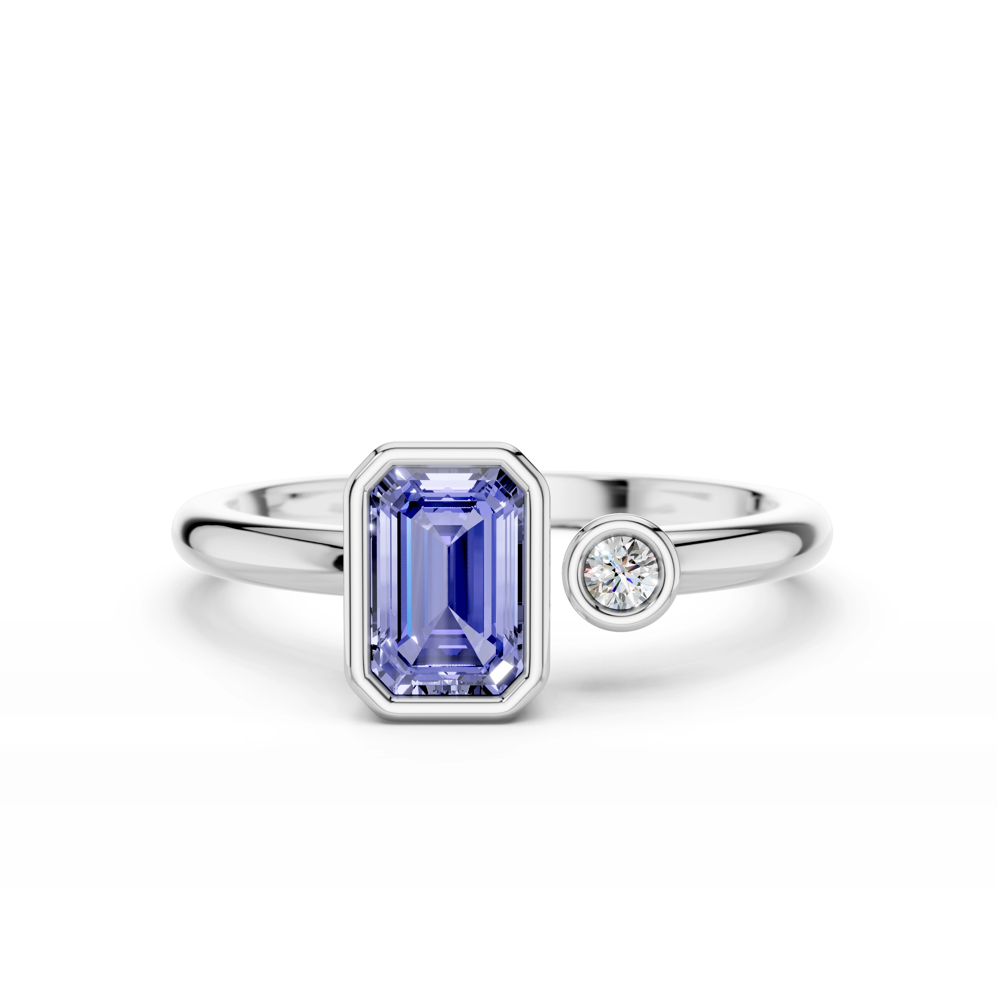Zlatý prsten s tanzanitem a diamanty