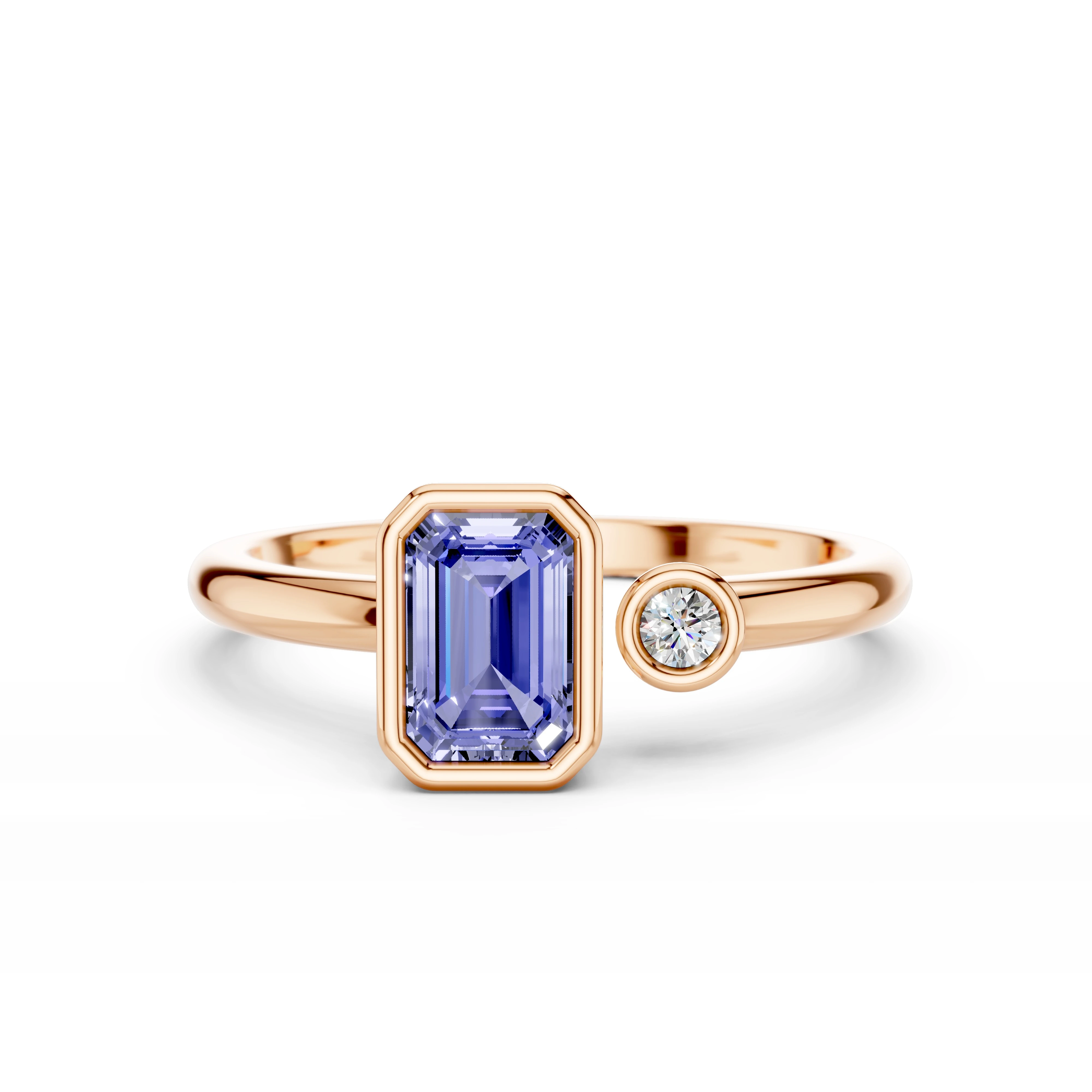 Zlatý prsten s tanzanitem a diamanty