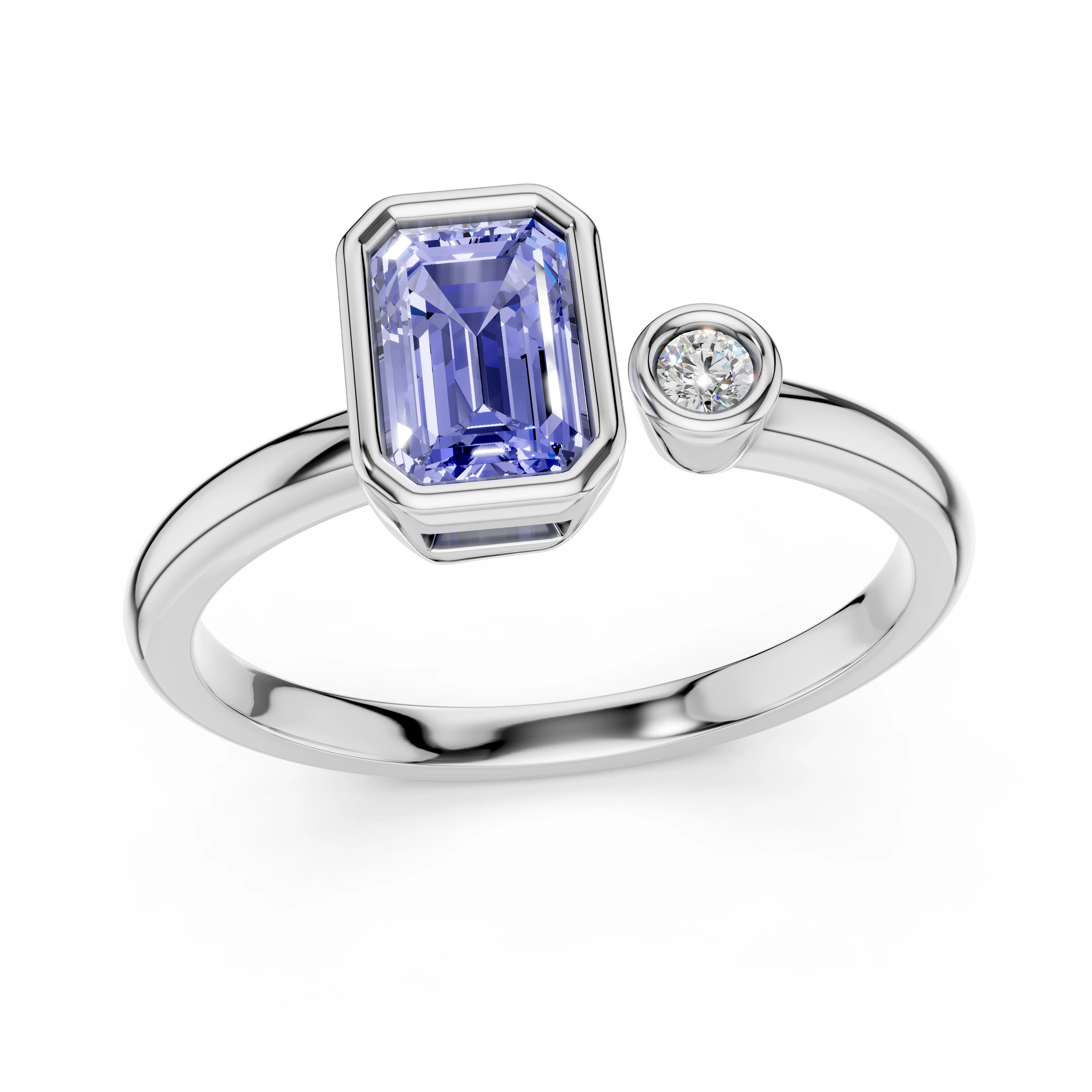 Zlatý prsten s tanzanitem a diamanty