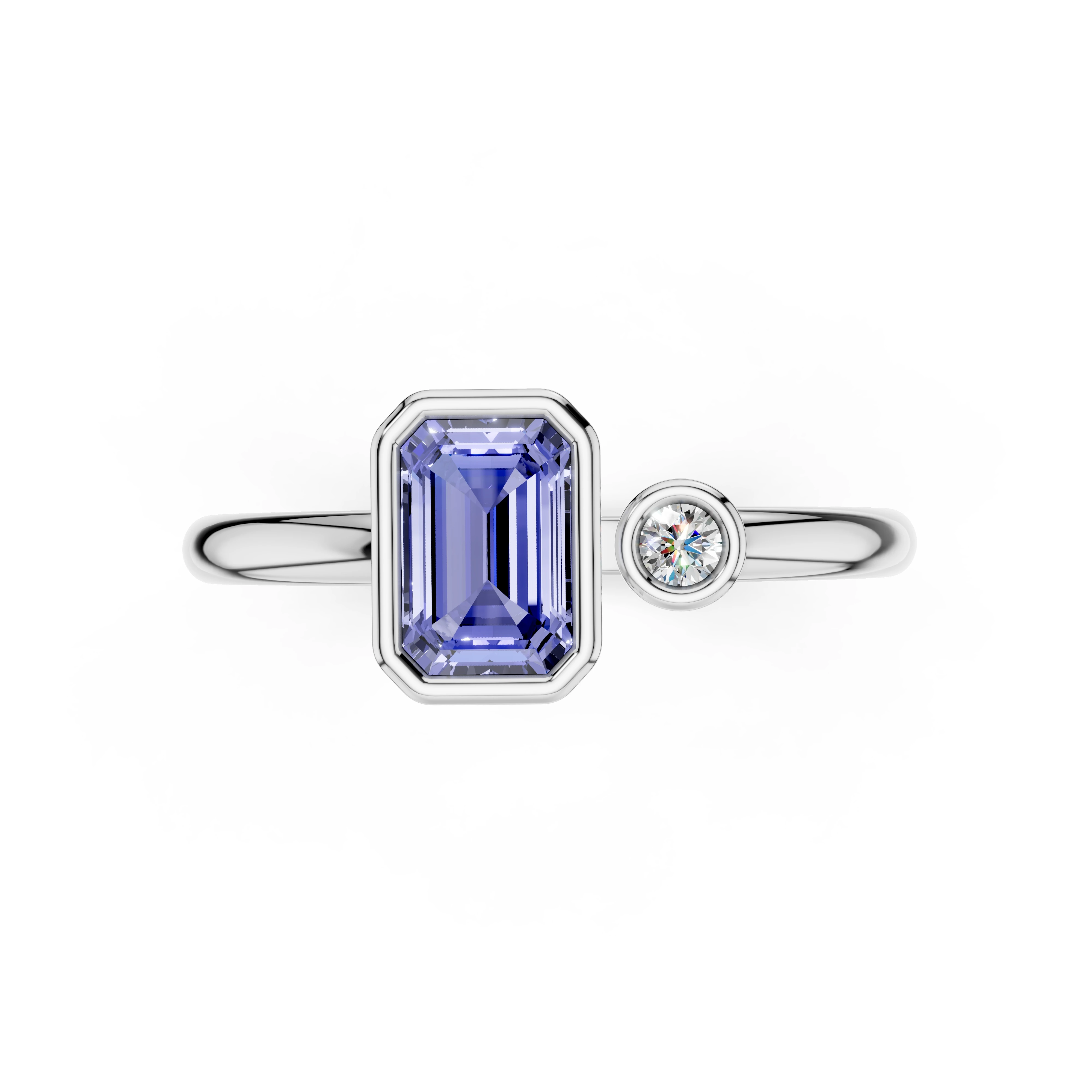 Zlatý prsten s tanzanitem a diamanty