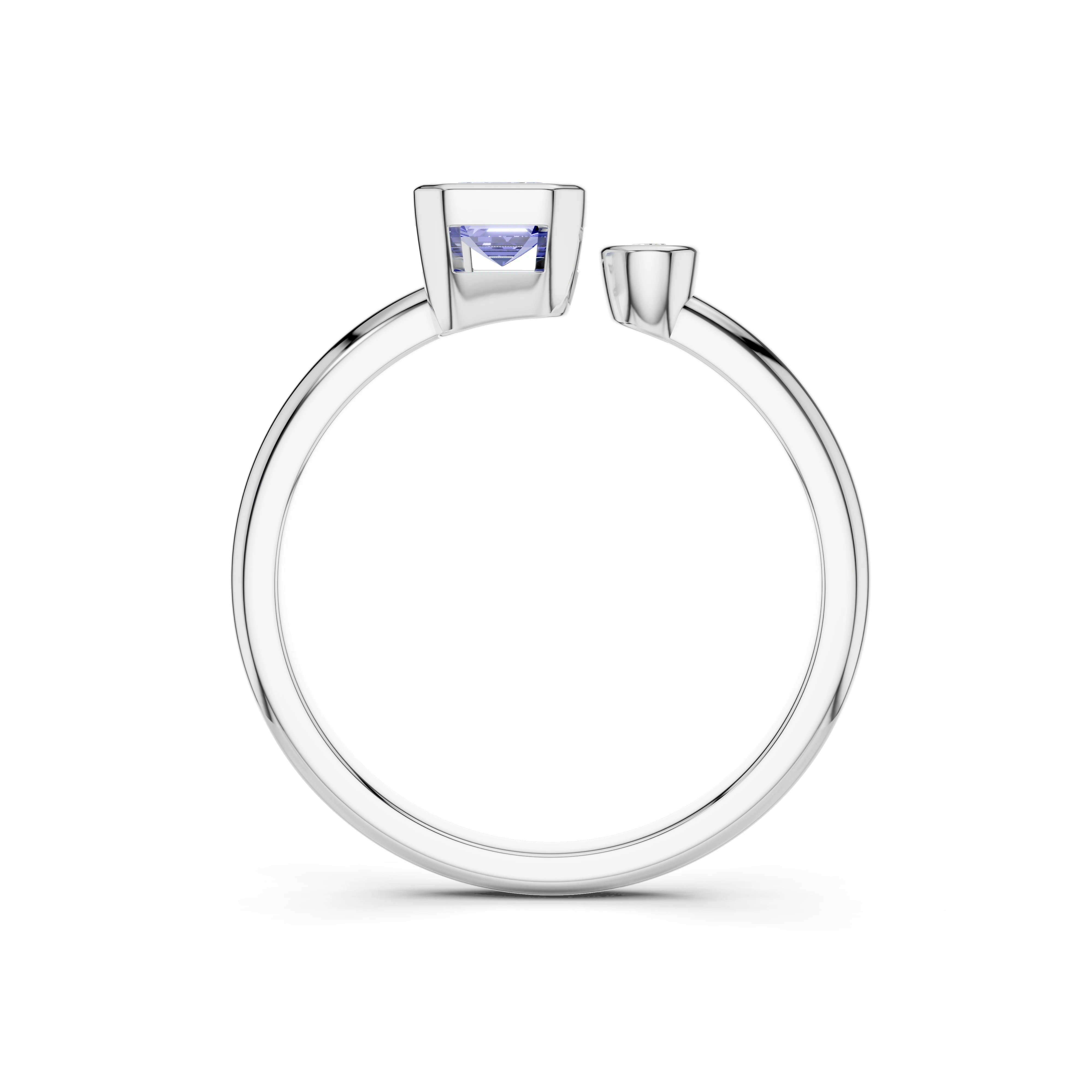 Zlatý prsten s tanzanitem a diamanty