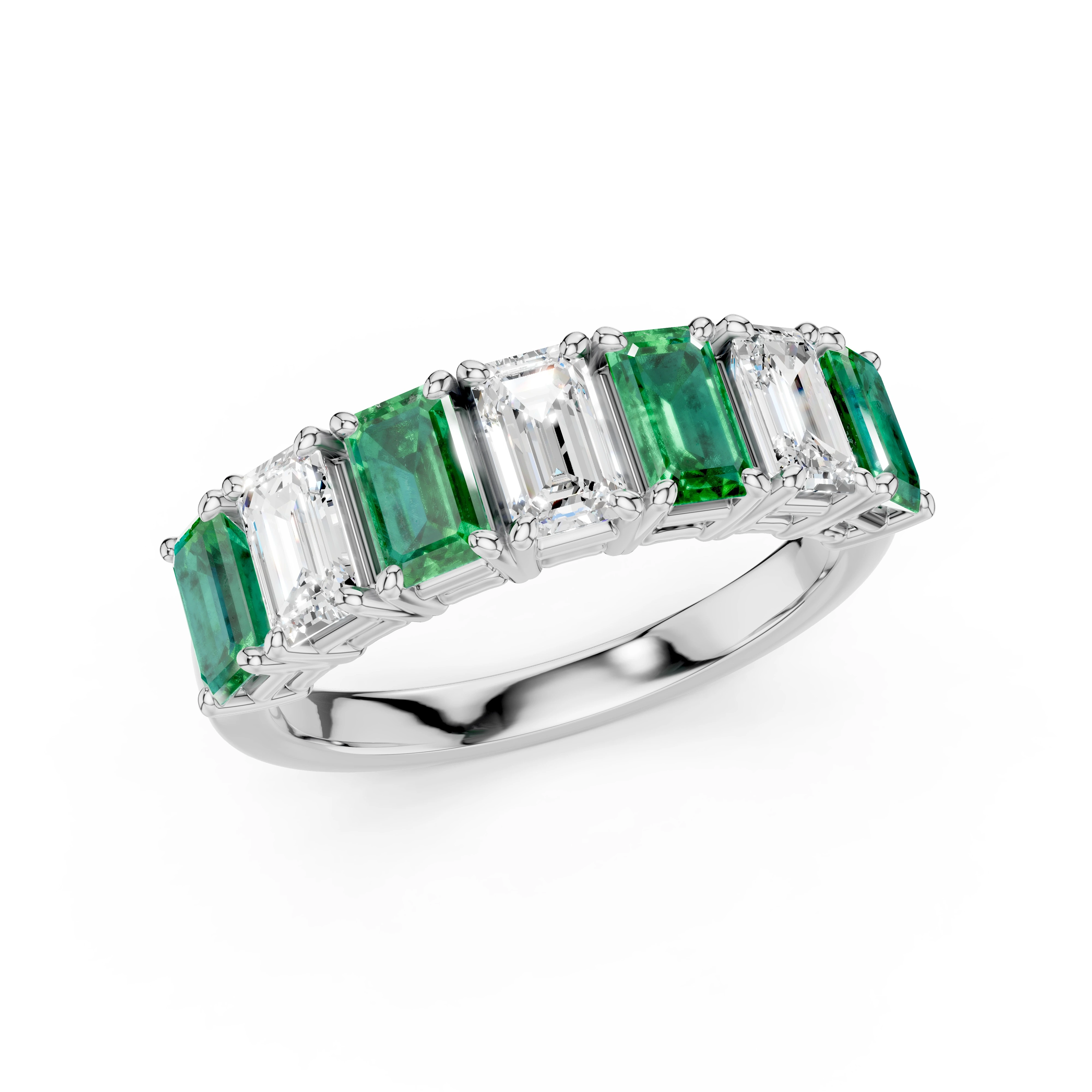 Luxusní prsten s přírodními smaragdy a diamanty