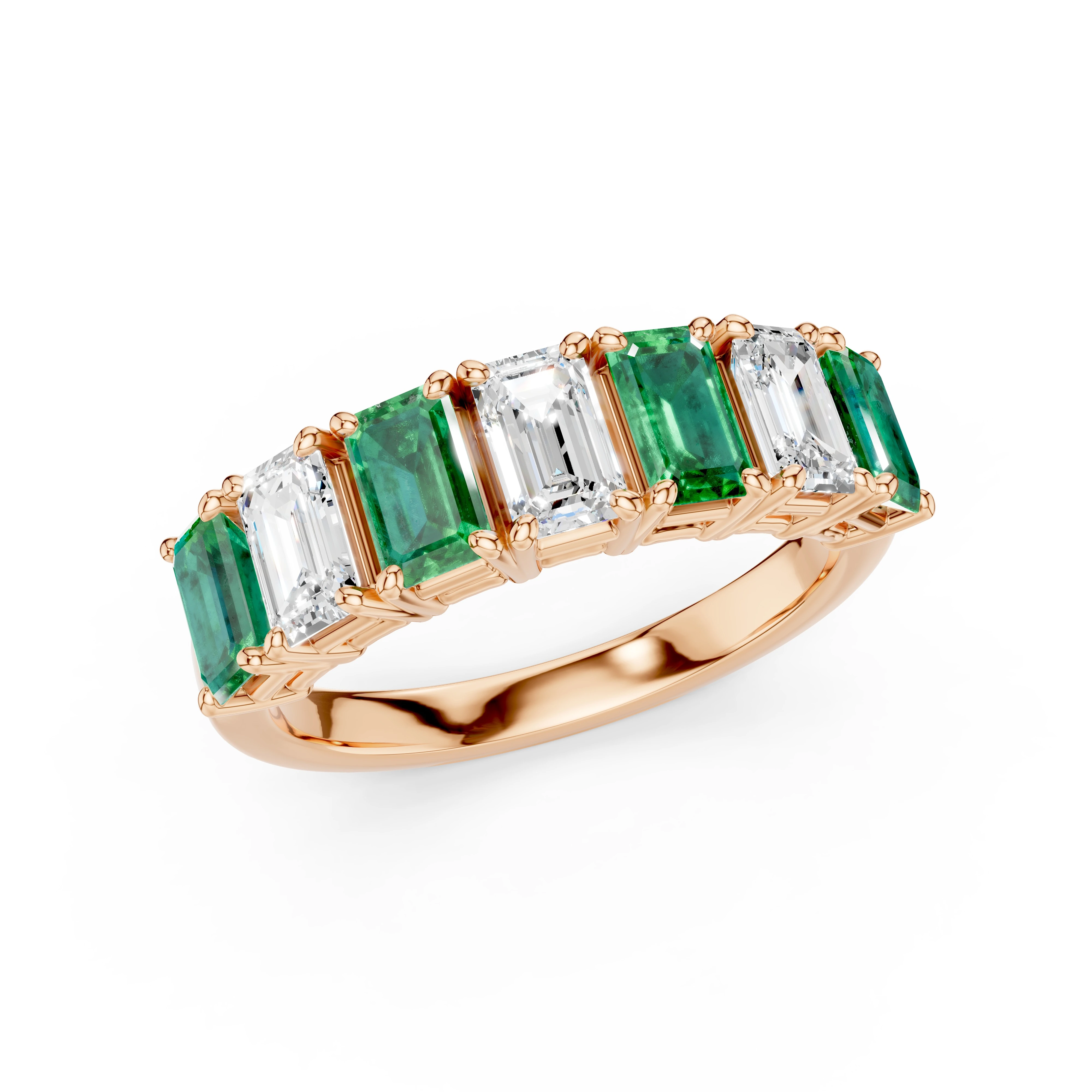 Luxusní prsten s přírodními smaragdy a diamanty