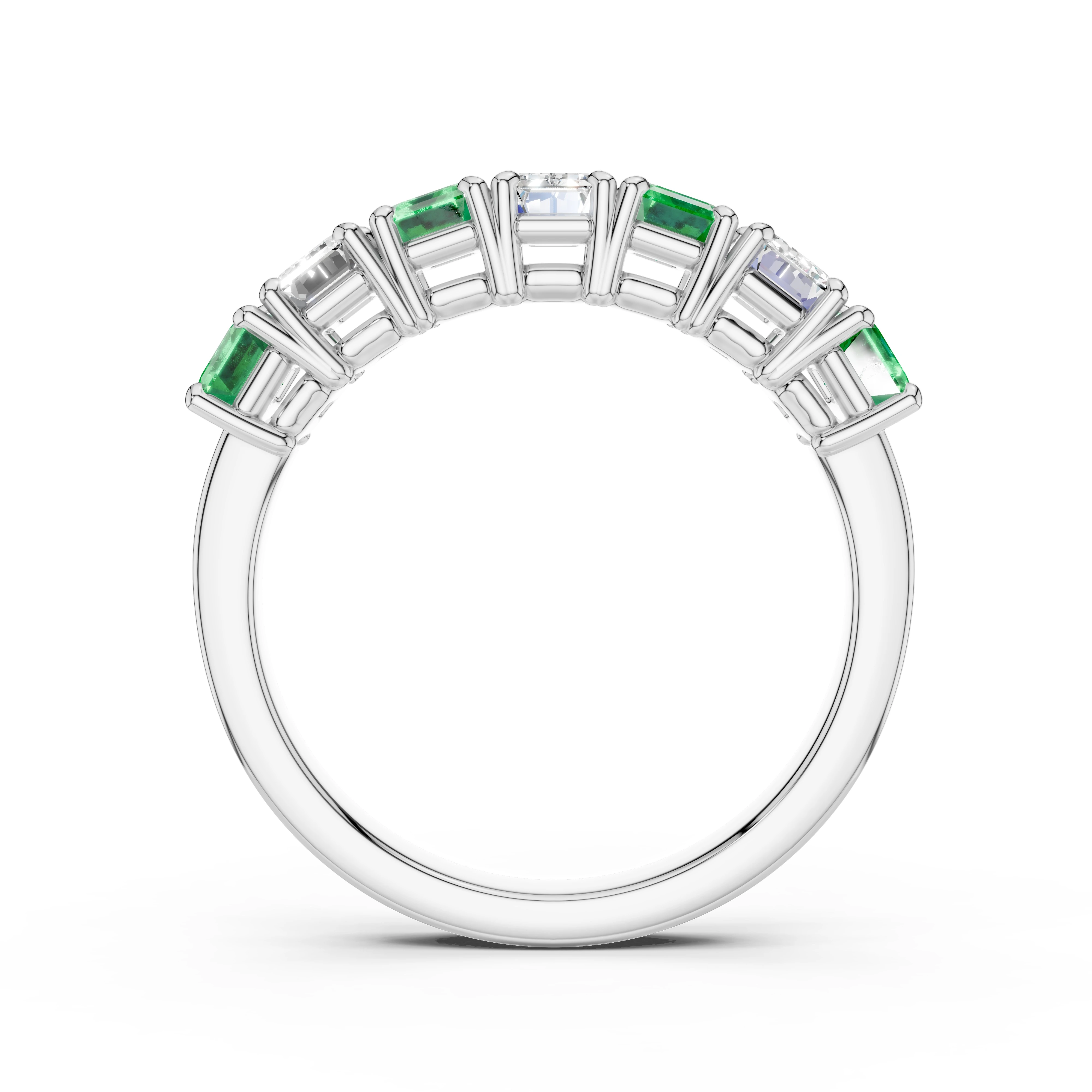 Luxusní prsten s přírodními smaragdy a diamanty