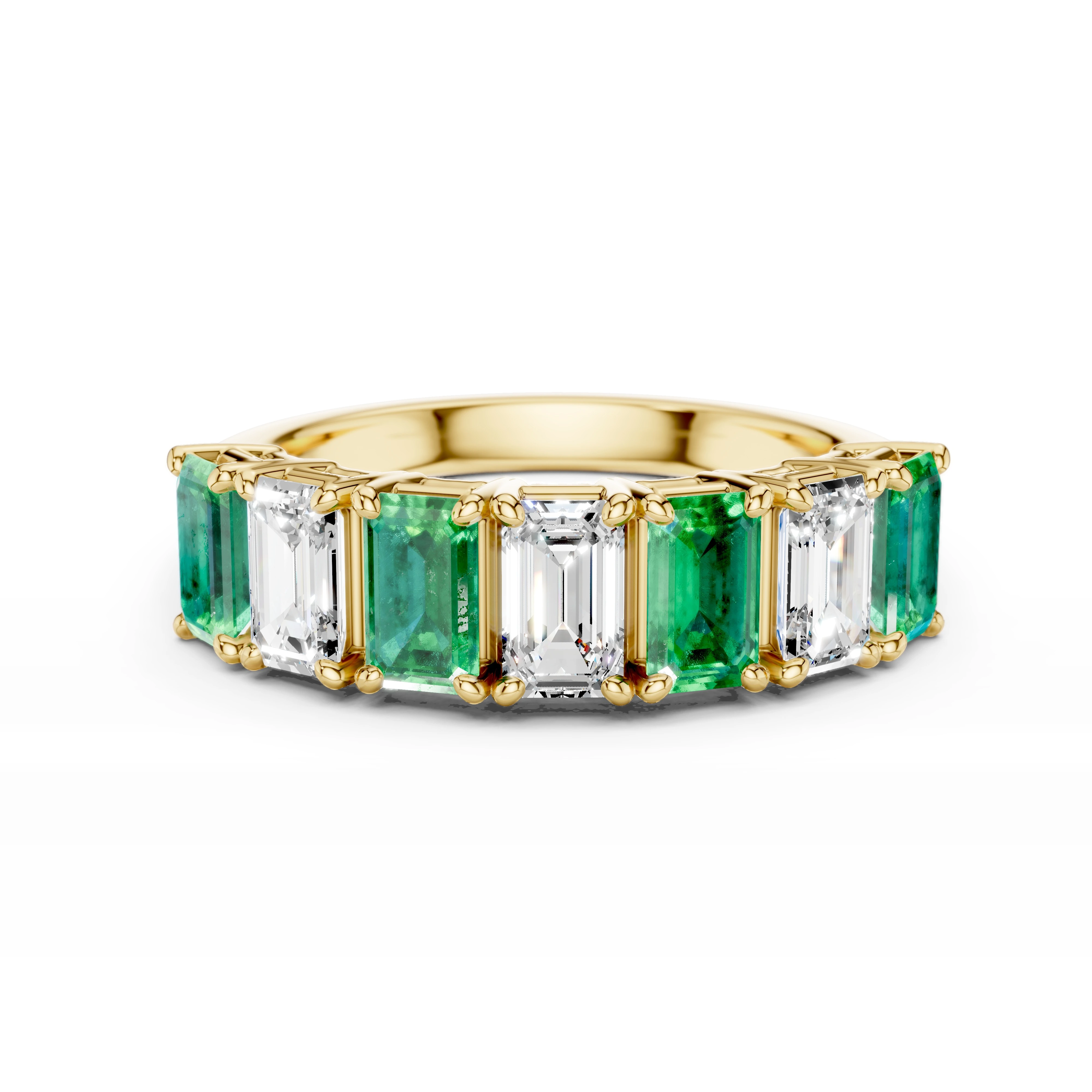 Luxusní prsten s přírodními smaragdy a diamanty
