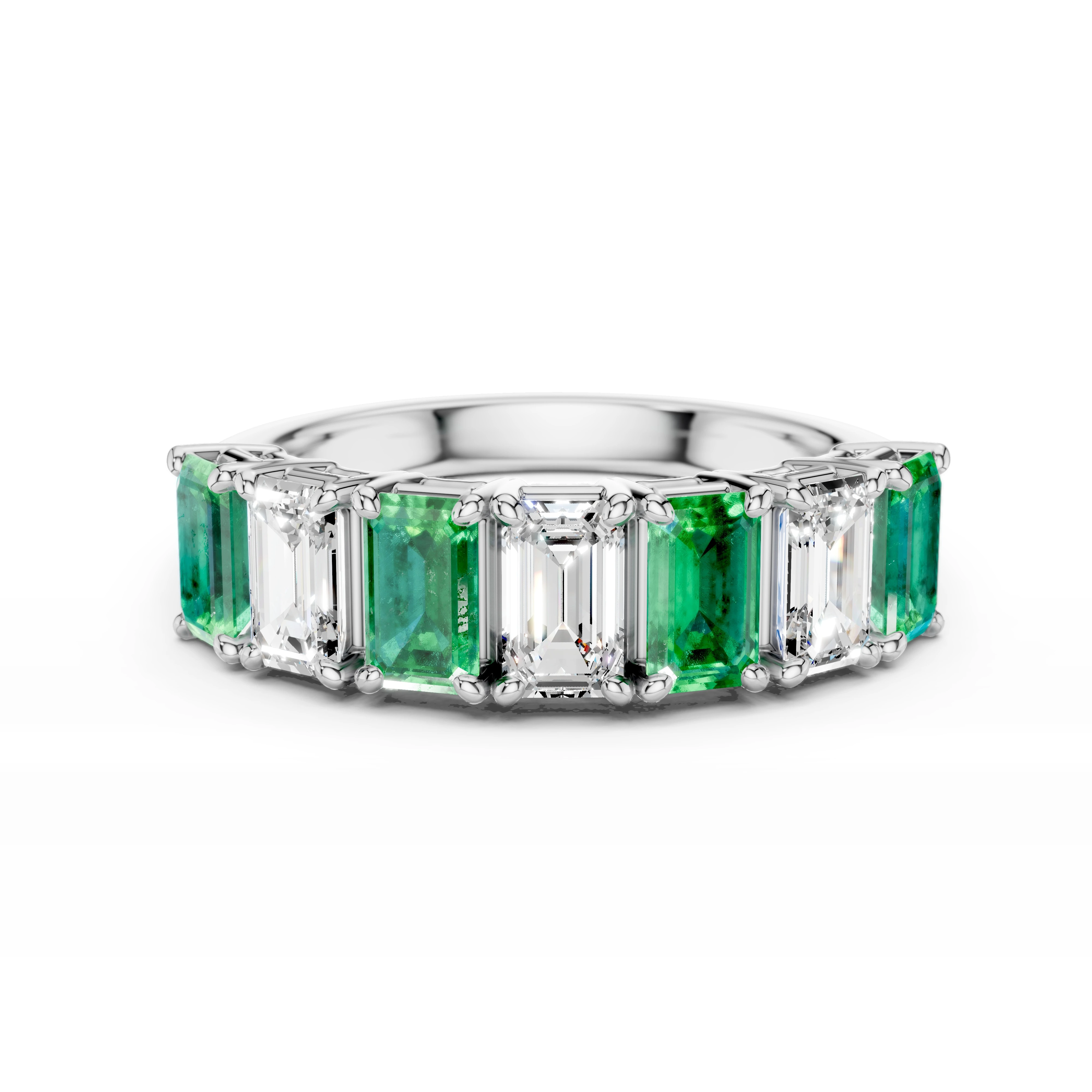 Luxusní prsten s přírodními smaragdy a diamanty