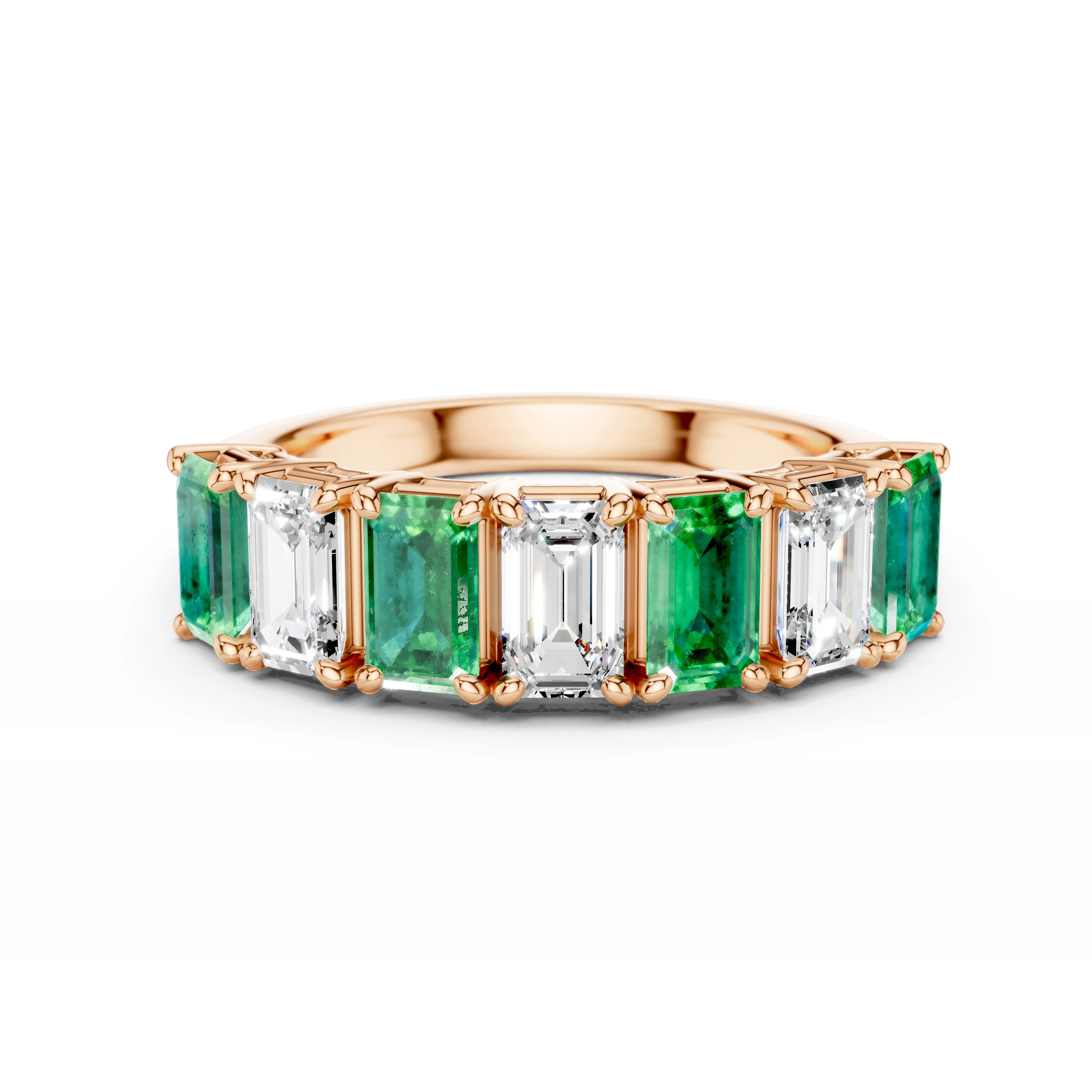 Luxusní prsten s přírodními smaragdy a diamanty